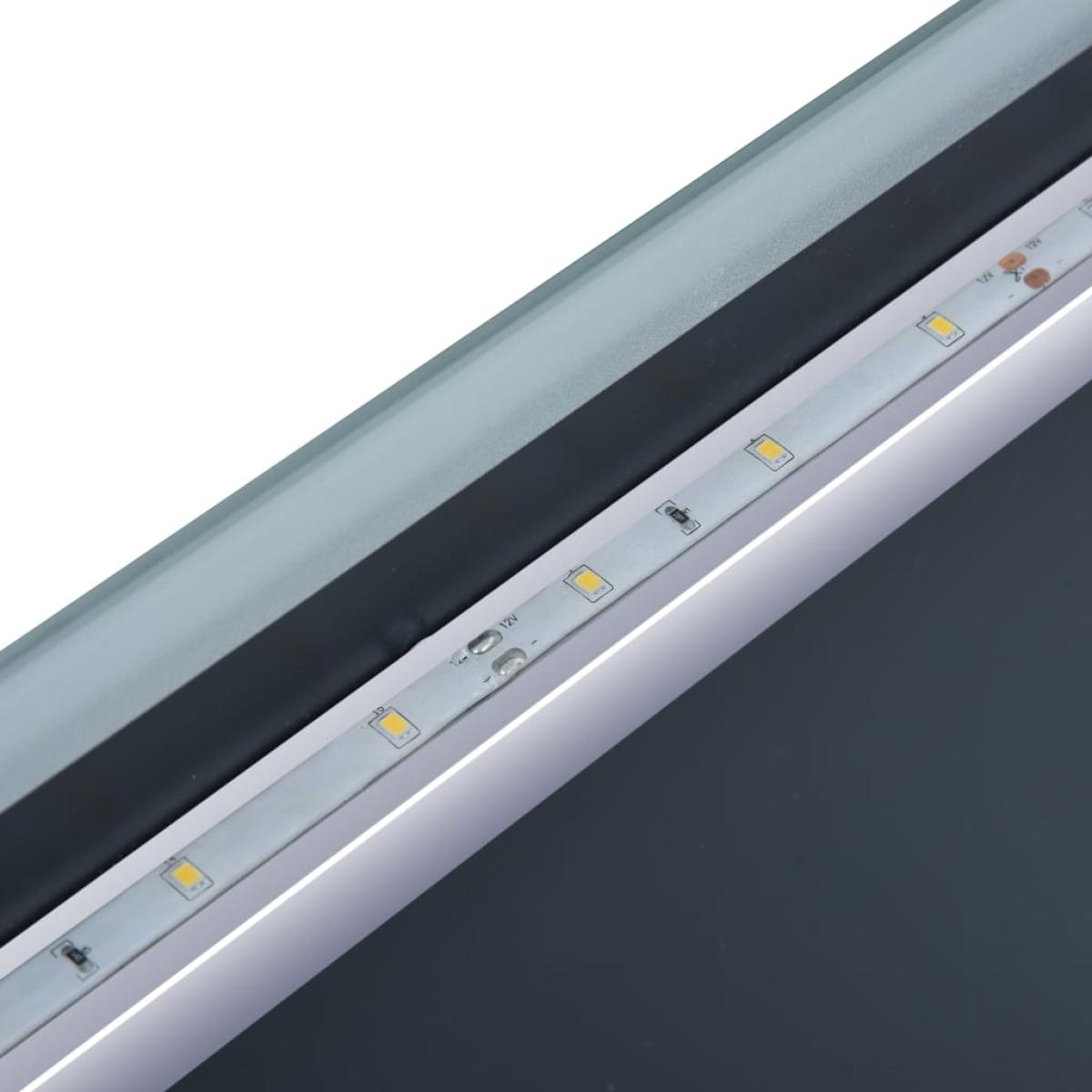 Espejo de pared para baño con LED y sensor táctil 80x60 cm