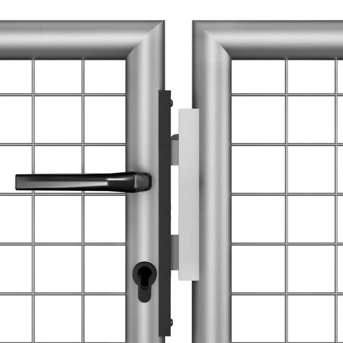 Puerta de jardín de acero galvanizado plateado 306x200 cm