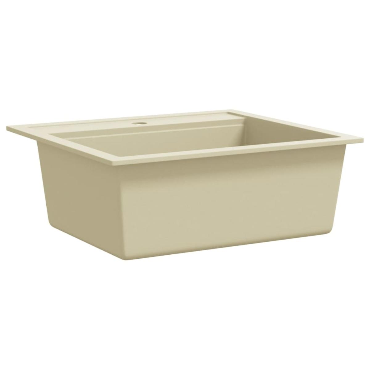 Fregadero de cocina de granito con un seno beige