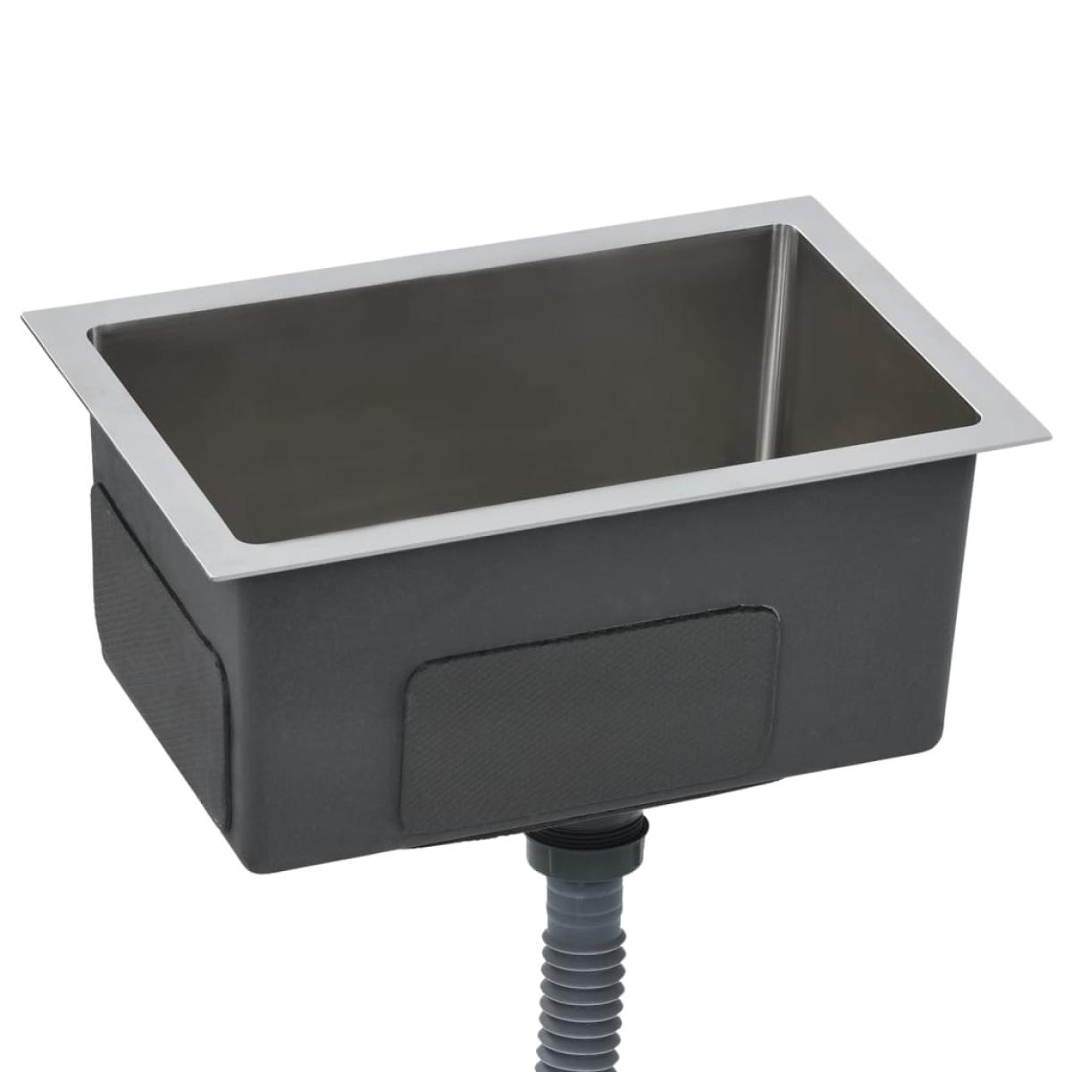 Fregadero de cocina hecho a mano con colador acero inoxidable