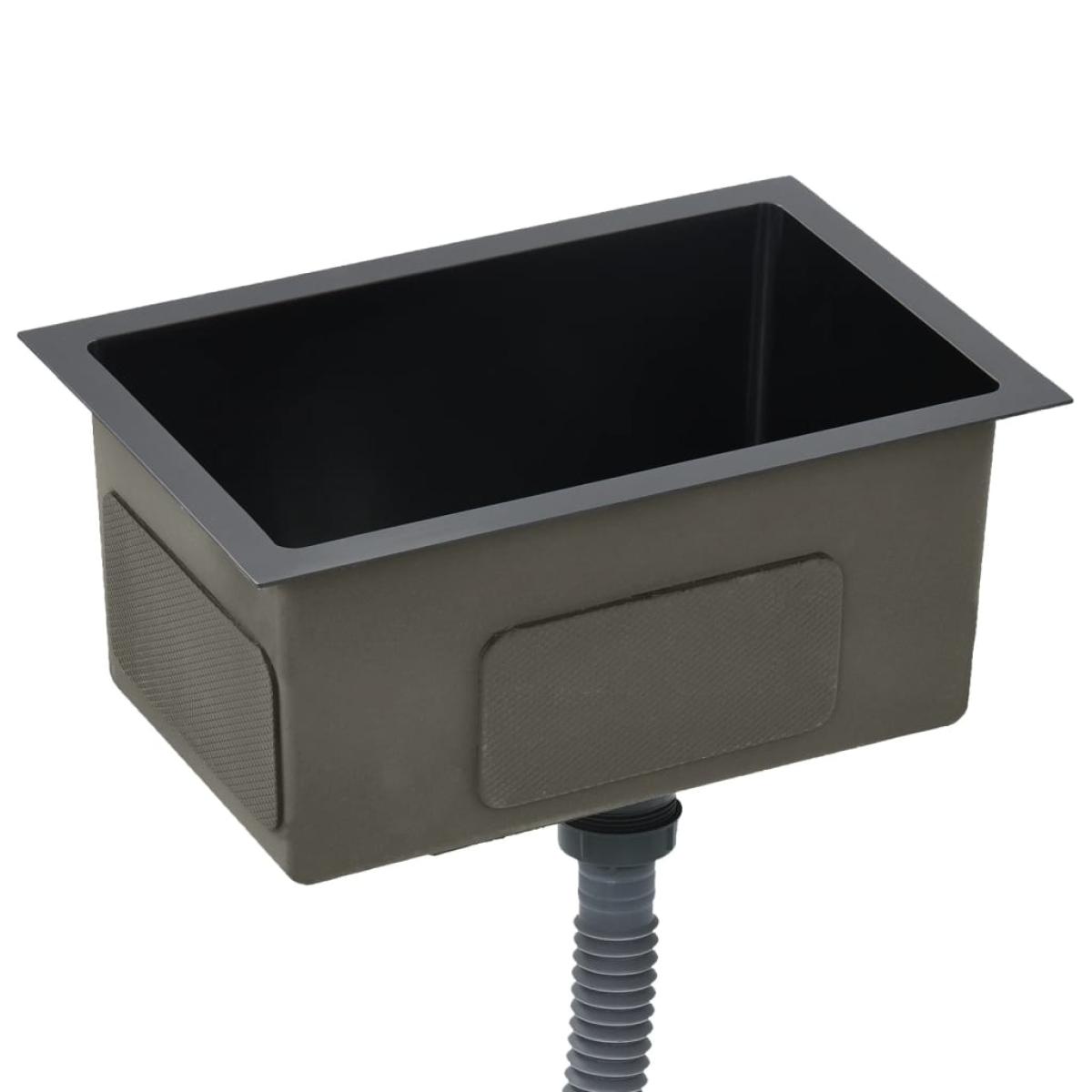 Fregadero de cocina hecho a mano acero inoxidable negro
