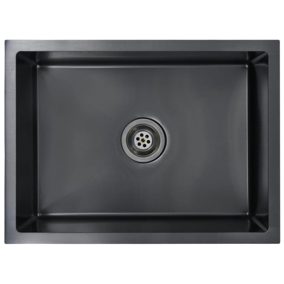 Fregadero de cocina hecho a mano acero inoxidable negro