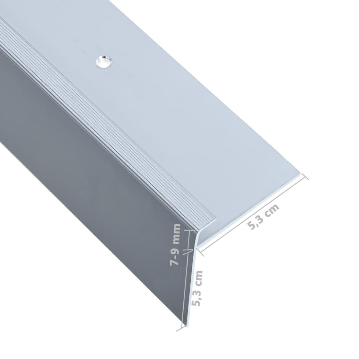 Cantoneras escalera forma de F 15 uds aluminio plateado 90 cm