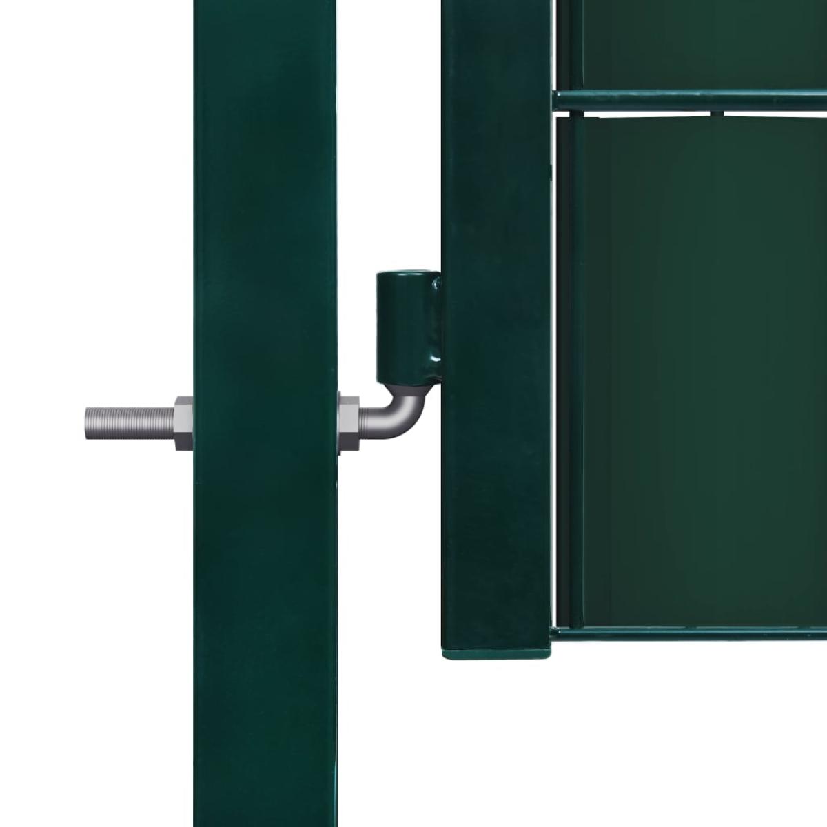 Puerta de valla de PVC y acero verde 100x124 cm  