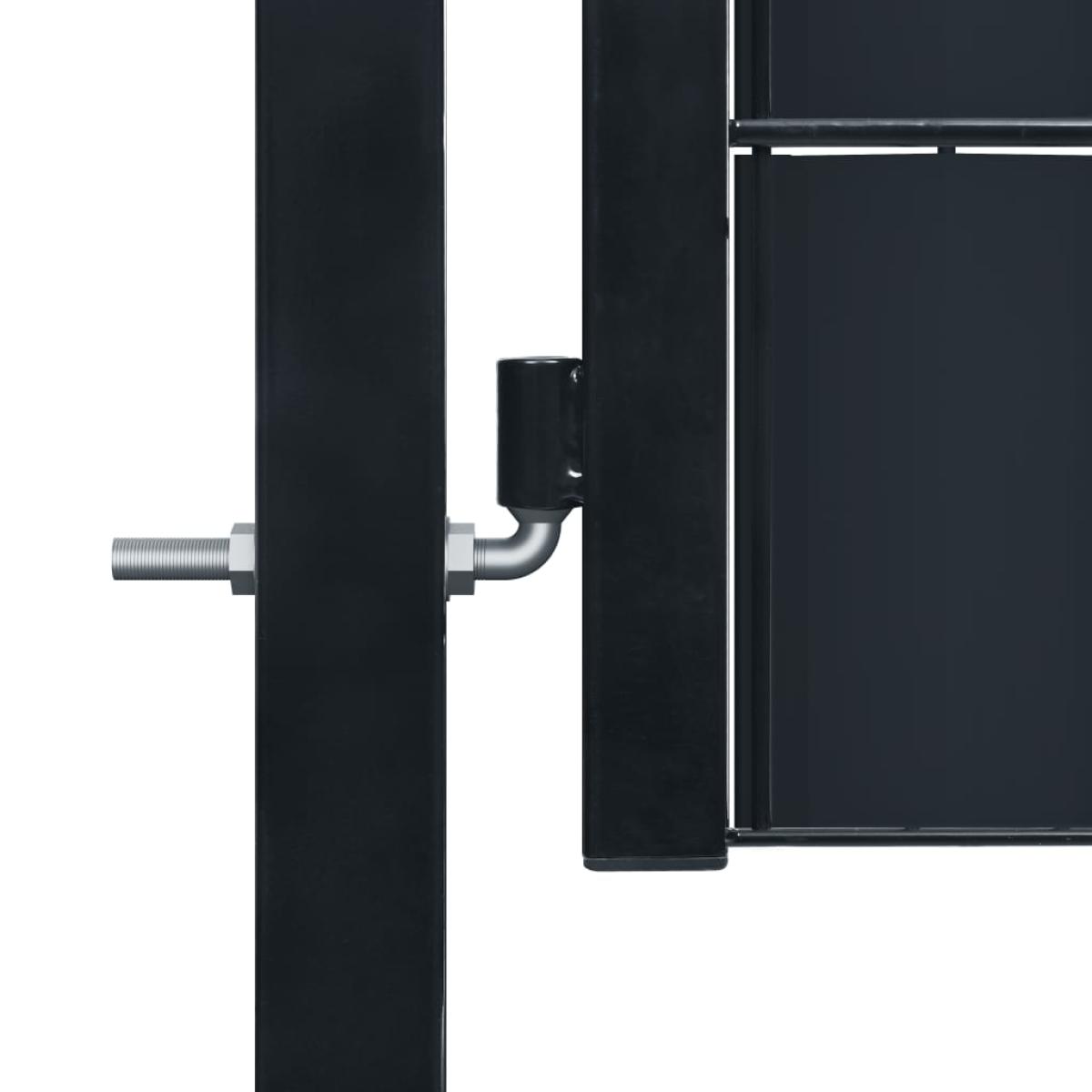 Puerta de valla de PVC y acero gris antracita 100x164 cm