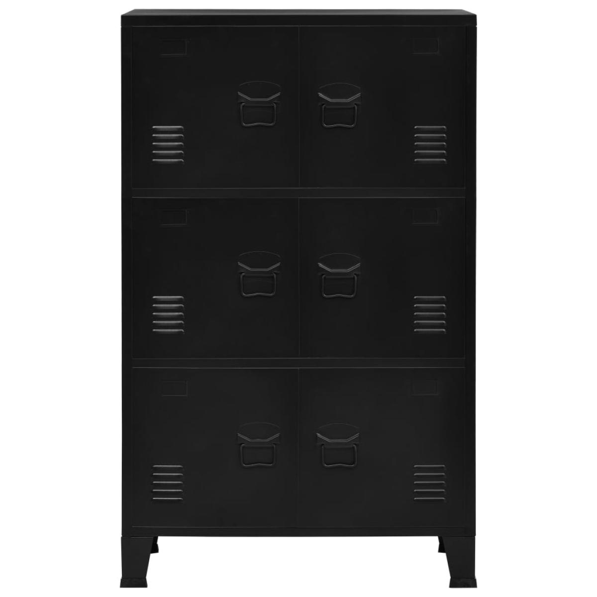 Baúl de almacenaje industrial acero negro 75x40x120 cm 