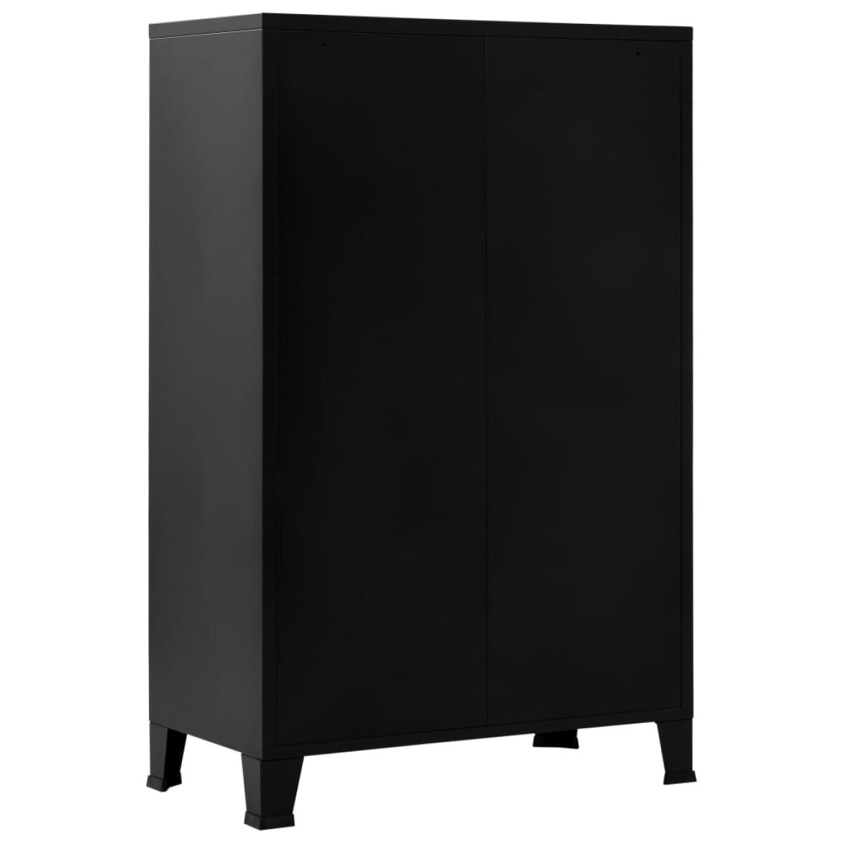 Baúl de almacenaje industrial acero negro 75x40x120 cm 