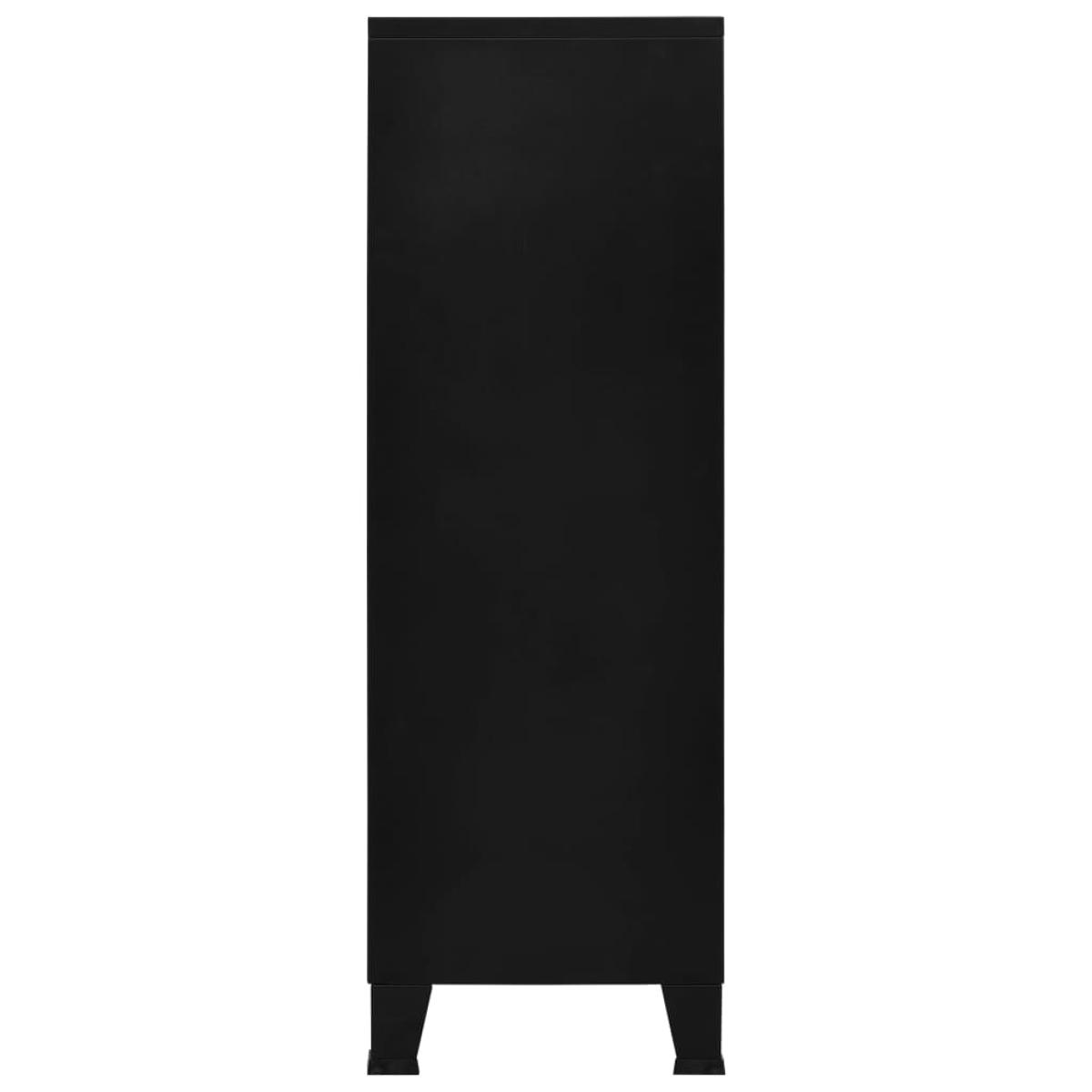 Baúl de almacenaje industrial acero negro 75x40x120 cm 