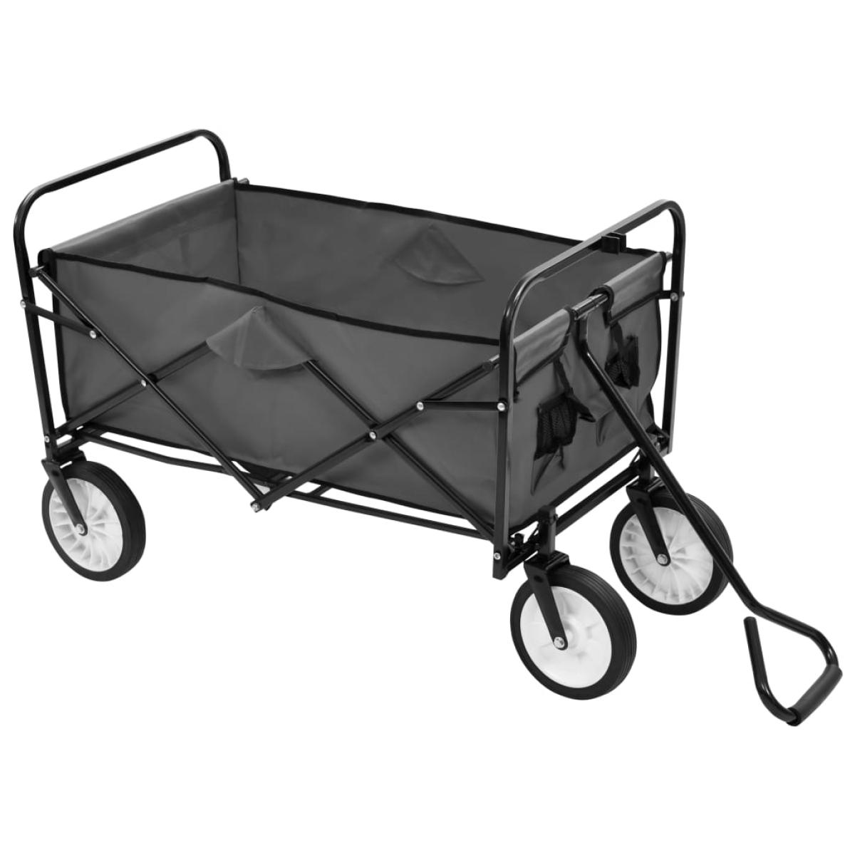 Carrito de mano plegable de acero gris