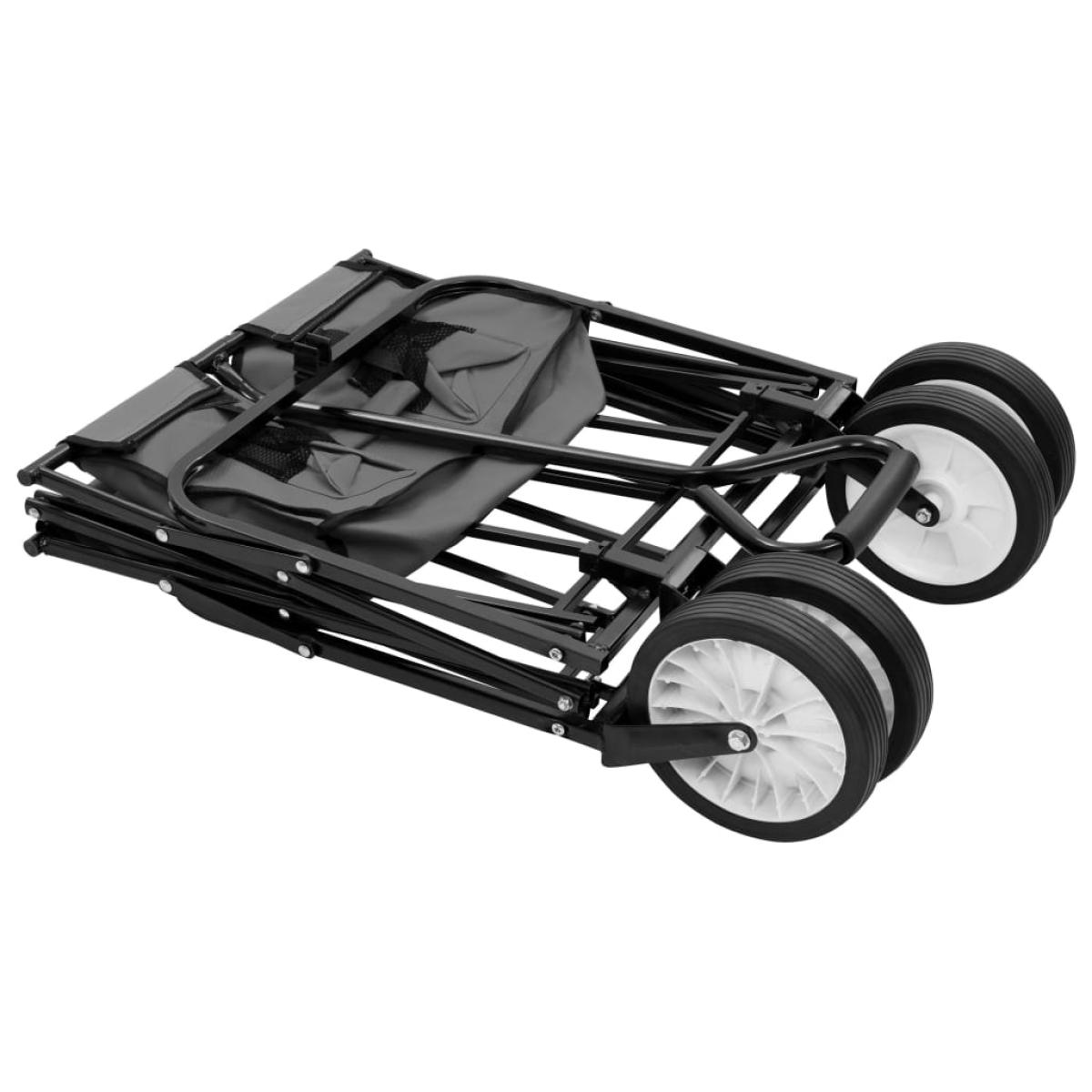 Carrito de mano plegable de acero gris