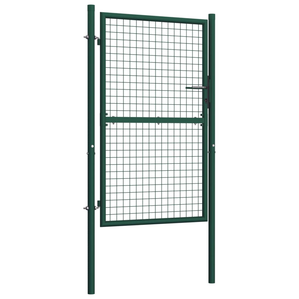 Puerta de valla de acero verde 100x175 cm