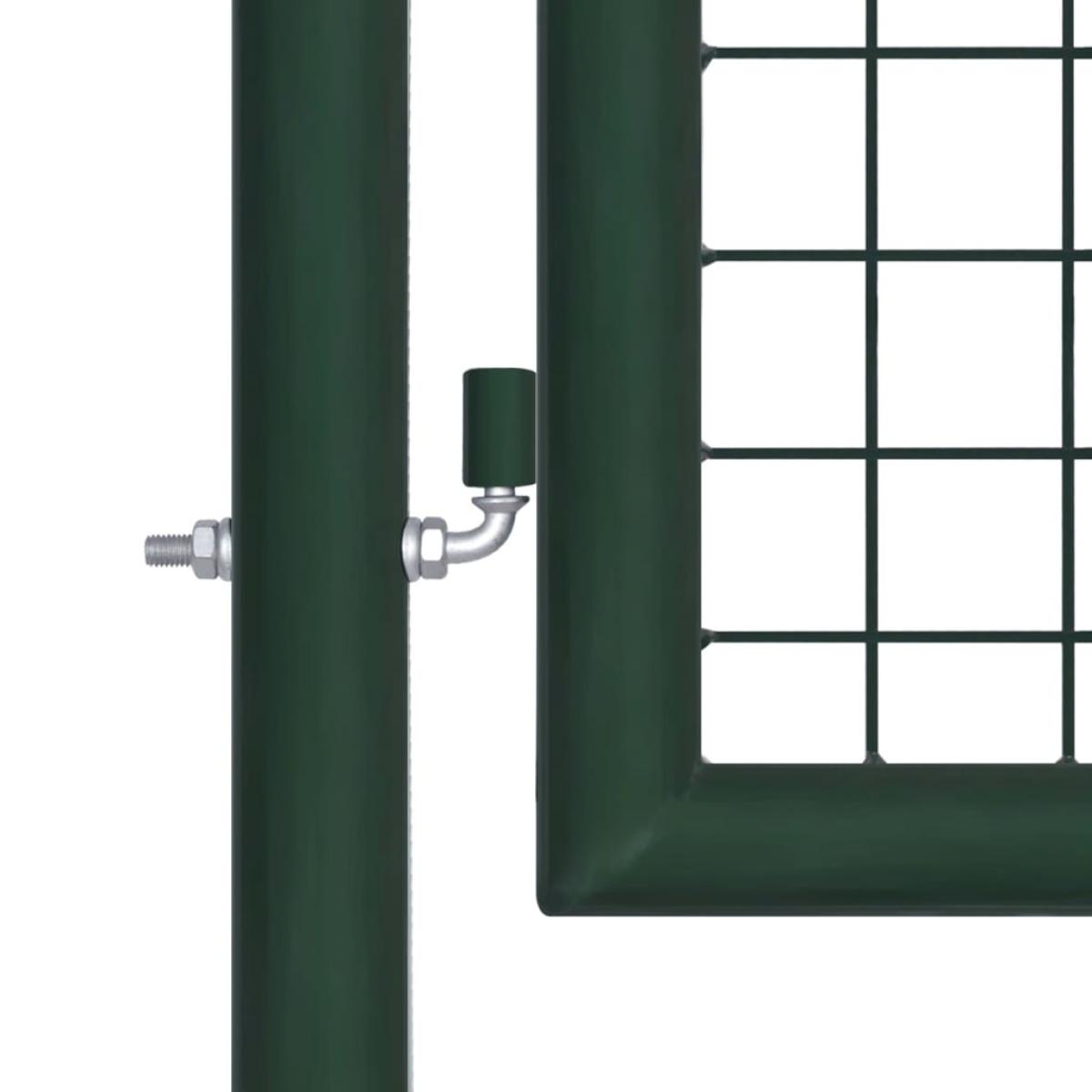Puerta de valla de acero verde 100x175 cm