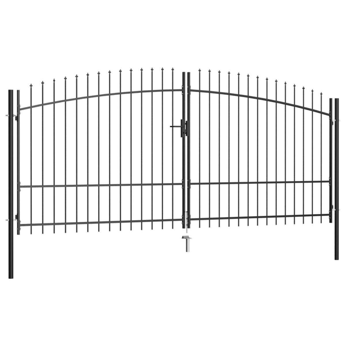 Puerta doble para valla con puntas de lanza 400x225 cm