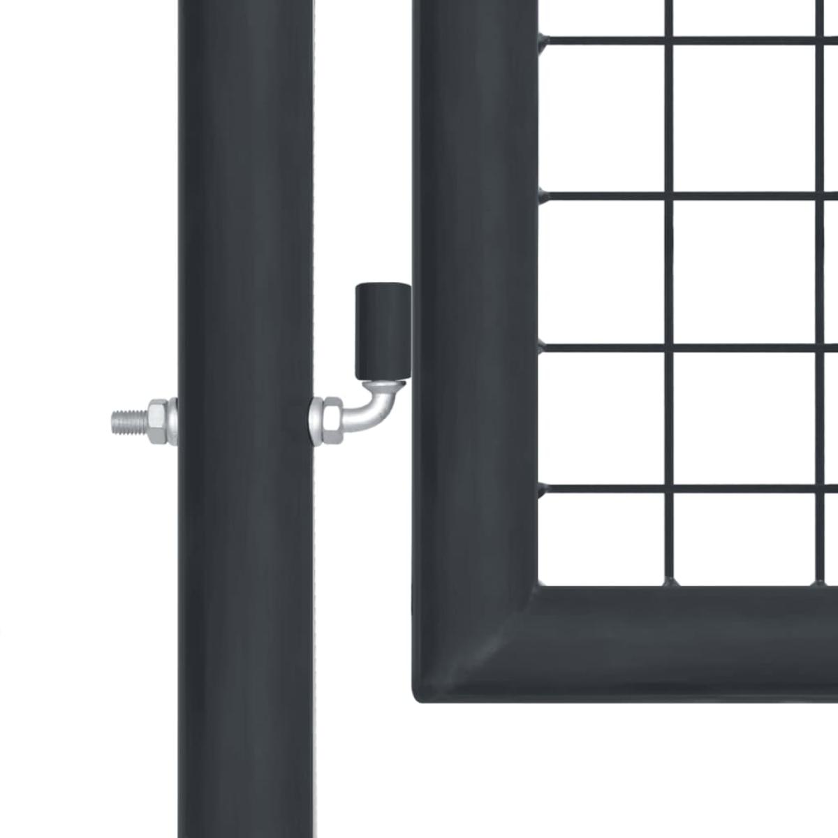 Puerta de malla de jardín acero galvanizado gris 100x125 cm