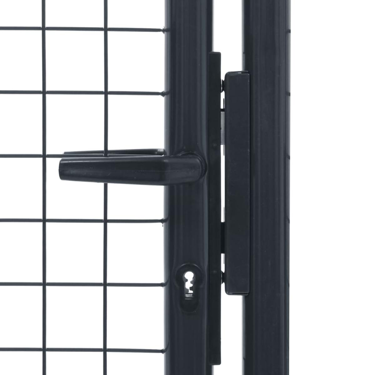 Puerta de malla de jardín acero galvanizado gris 100x125 cm