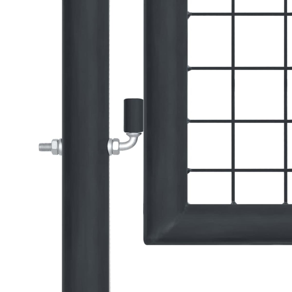 Puerta de malla de jardín acero galvanizado gris 100x175 cm