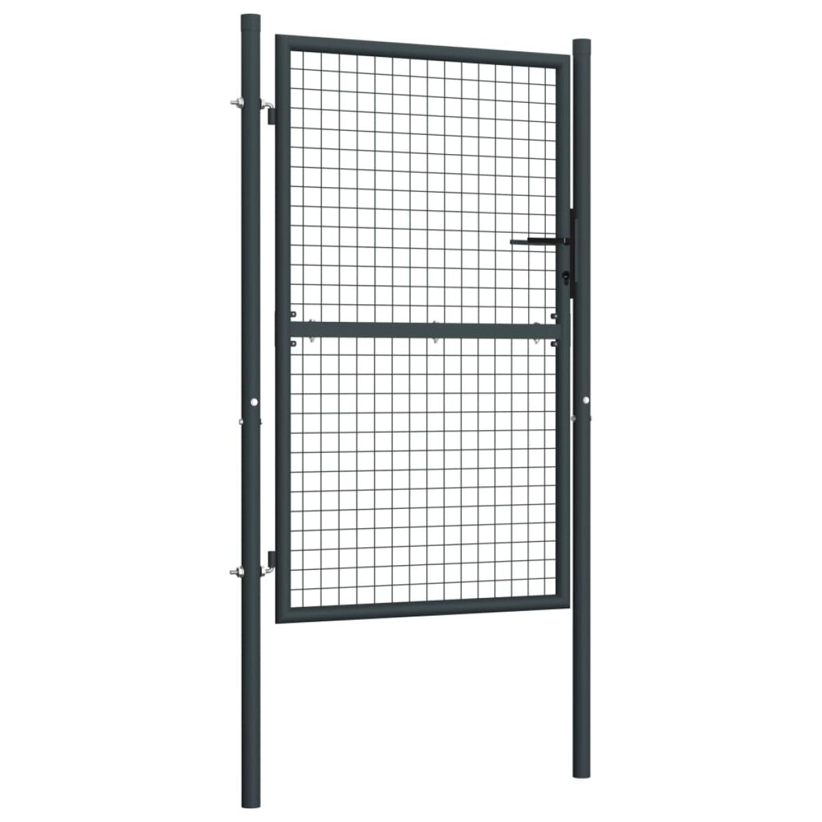 Puerta de malla de jardín acero galvanizado gris 100x200 cm