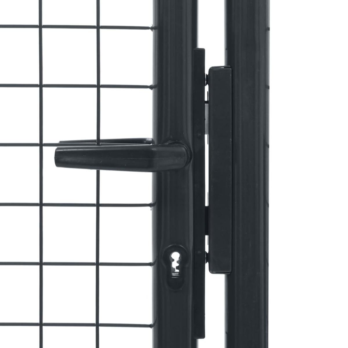 Puerta de malla de jardín acero galvanizado gris 100x200 cm