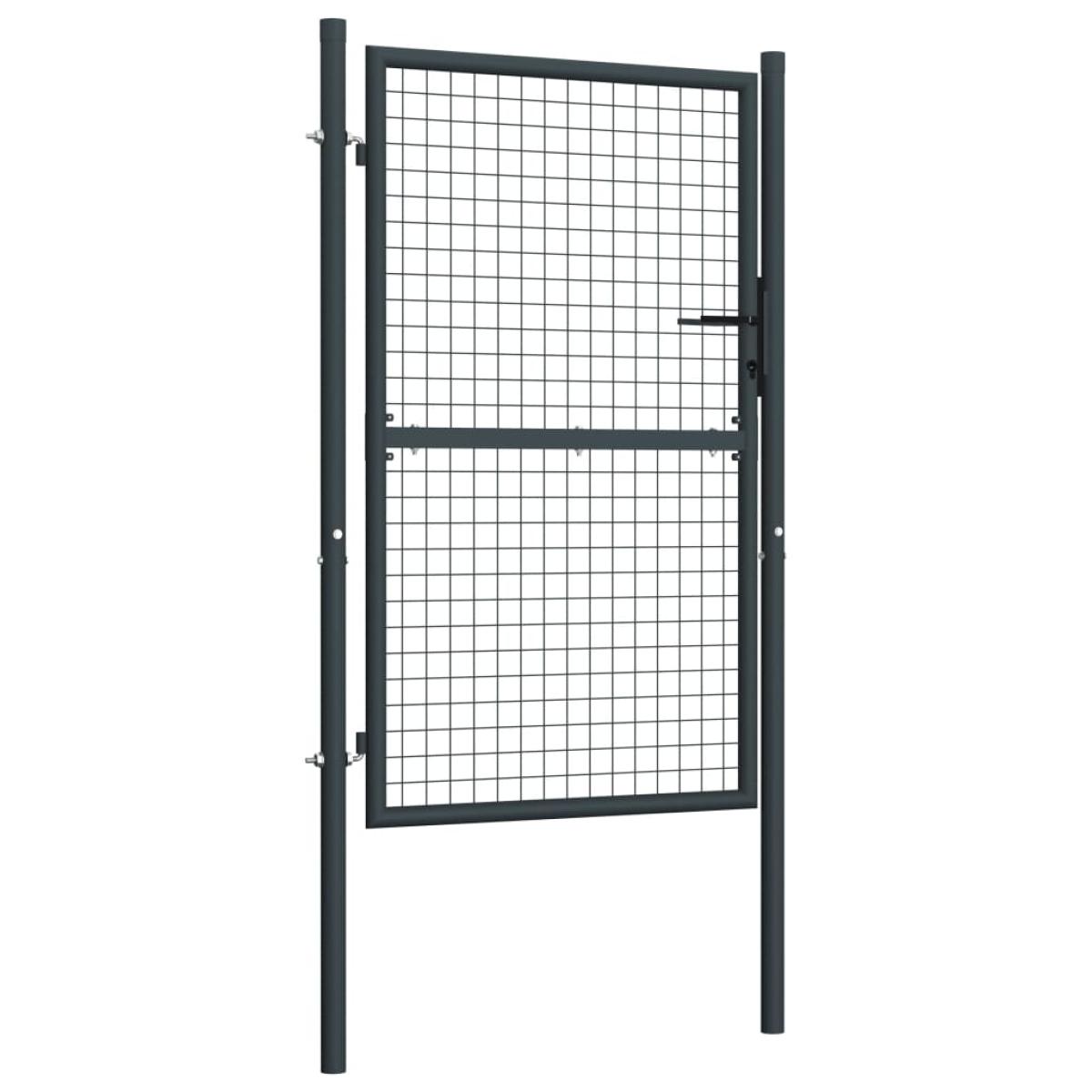 Puerta de malla de jardín acero galvanizado gris 400x125 cm