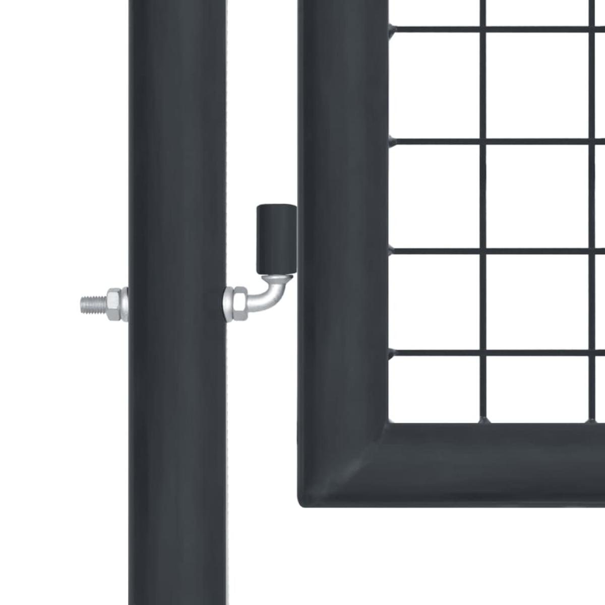 Puerta de malla de jardín de acero galvanizado gris 100x250 cm