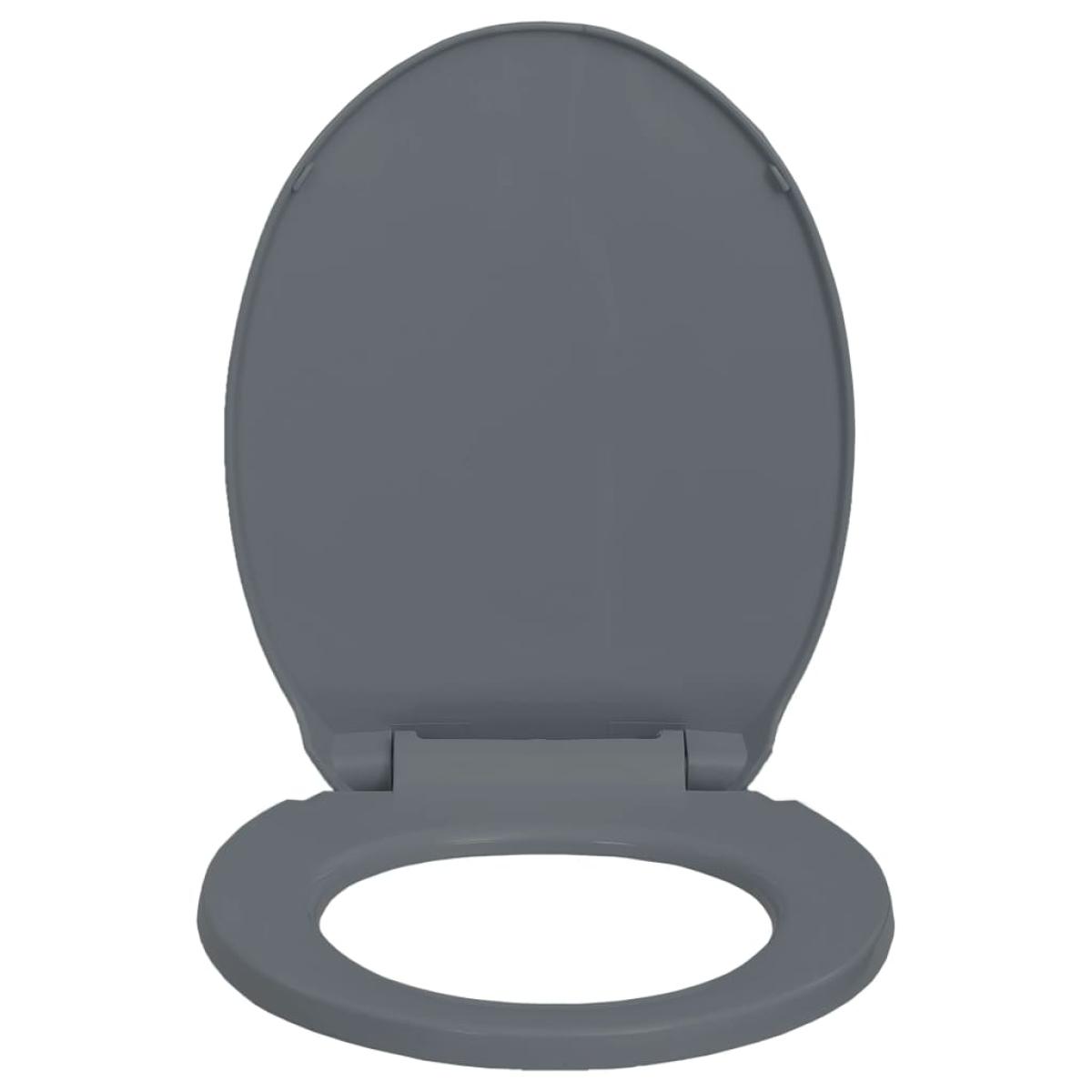 Tapa y asiento de váter con cierre suave ovalada gris 