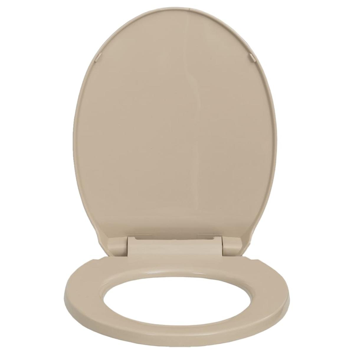 Tapa y asiento de váter con cierre suave ovalada beige