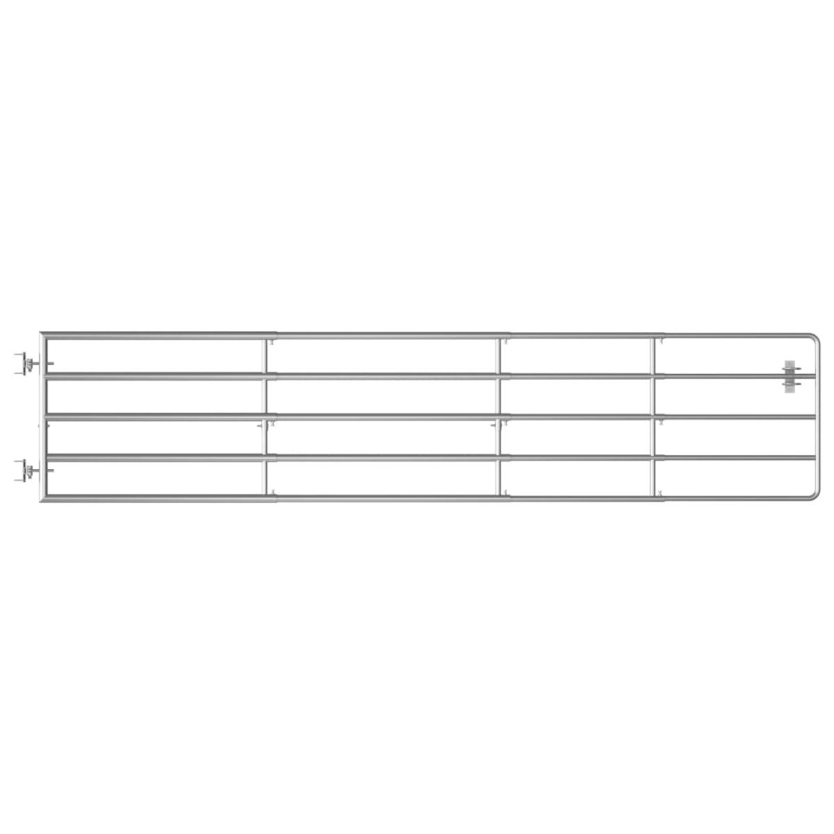 Cancela de 5 barras para campo acero plateado (150-400)x90 cm