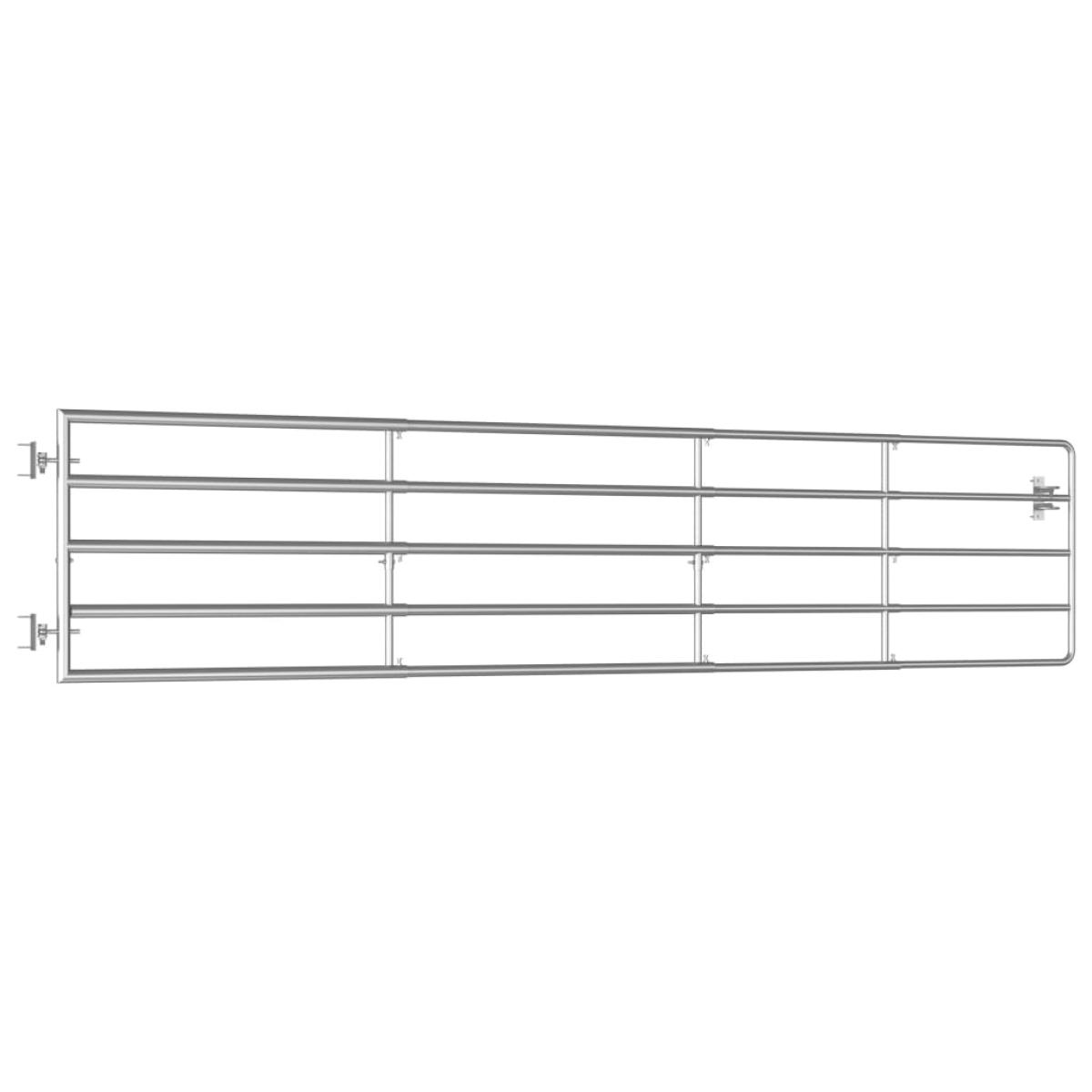 Cancela de 5 barras para campo acero plateado (150-400)x90 cm