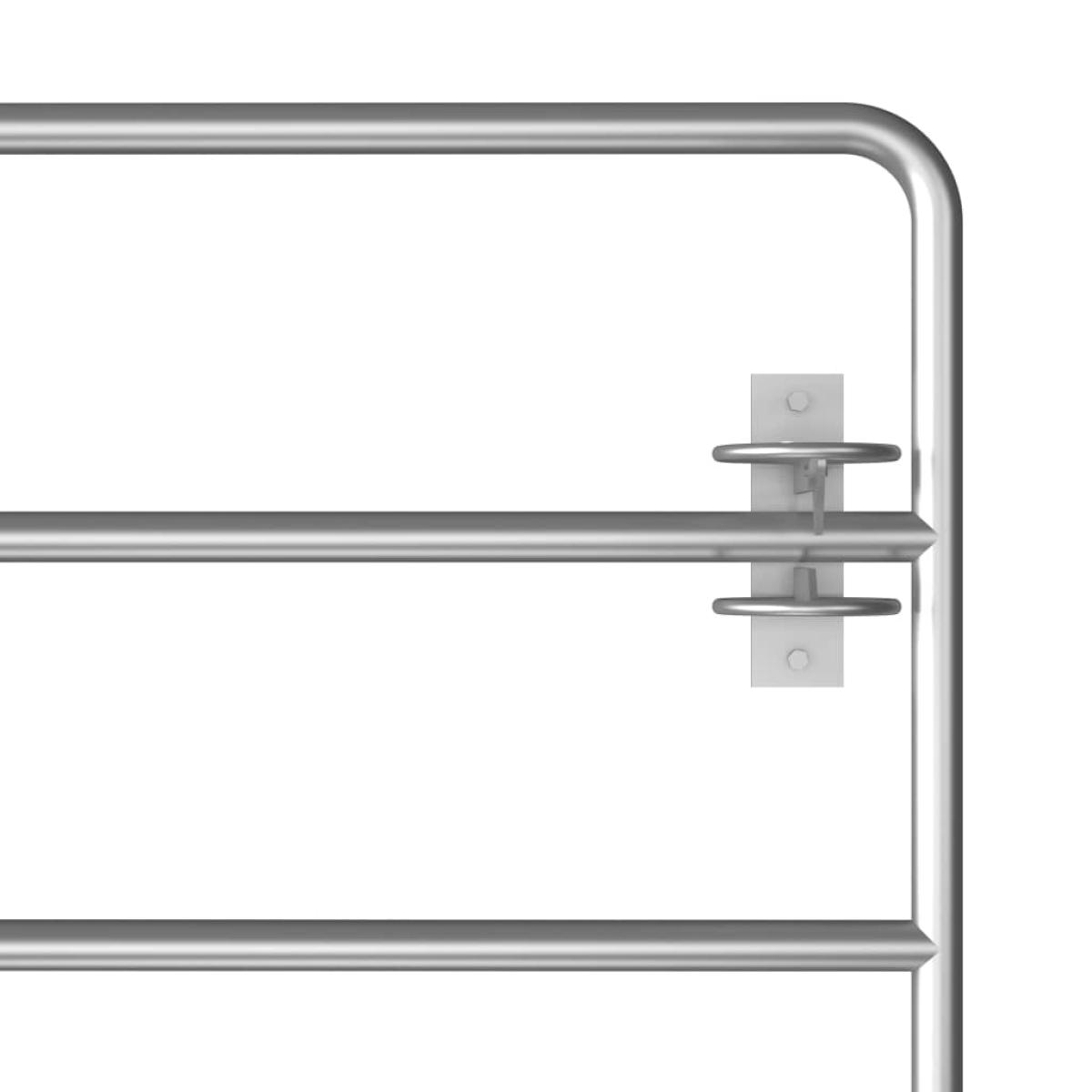 Cancela de 5 barras para campo acero plateado (150-400)x90 cm
