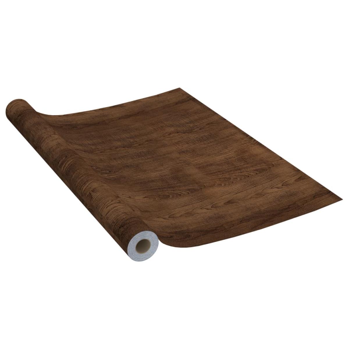 Láminas autoadhesivas puertas 2 uds PVC roble oscuro 210x90cm 