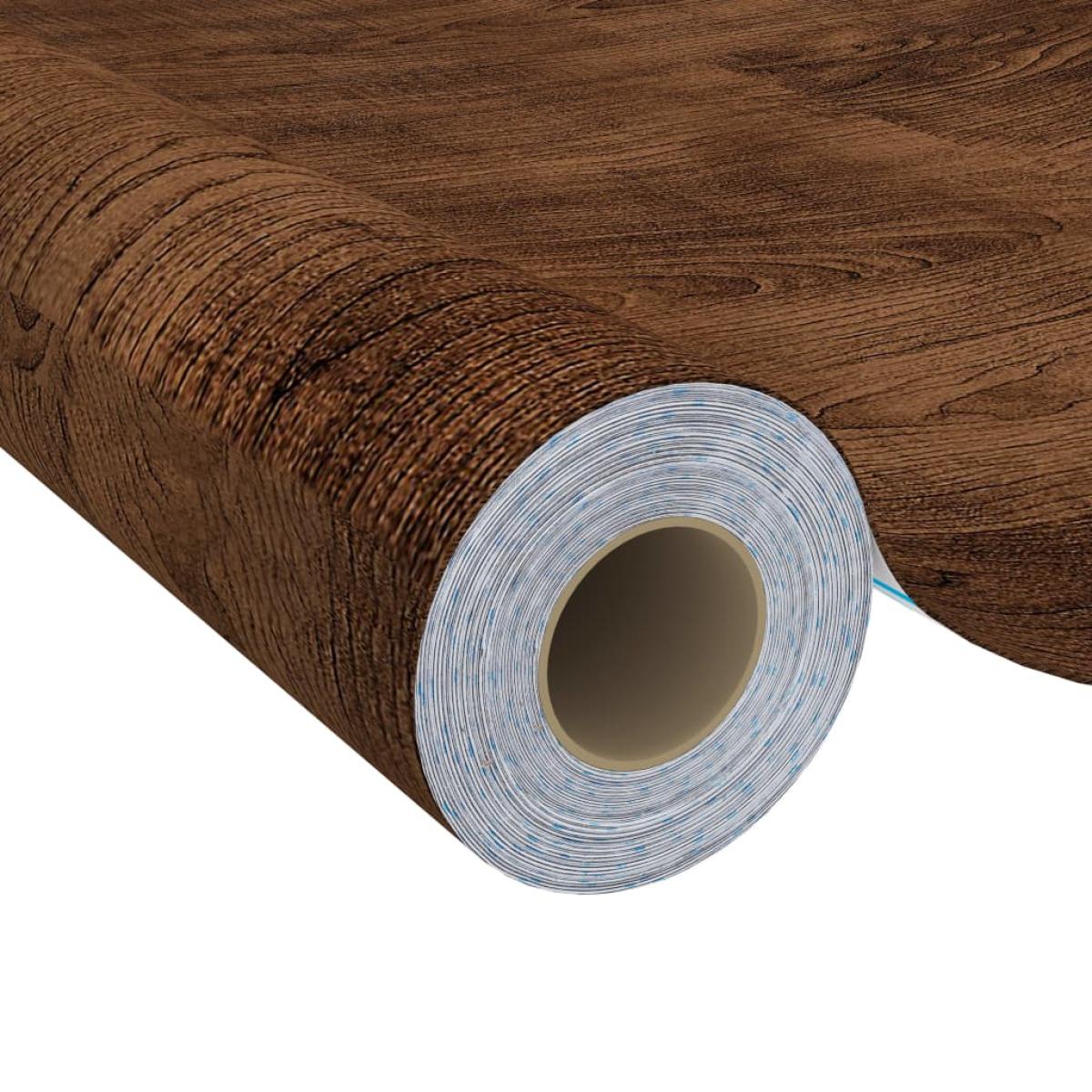 Láminas autoadhesivas puertas 2 uds PVC roble oscuro 210x90cm 