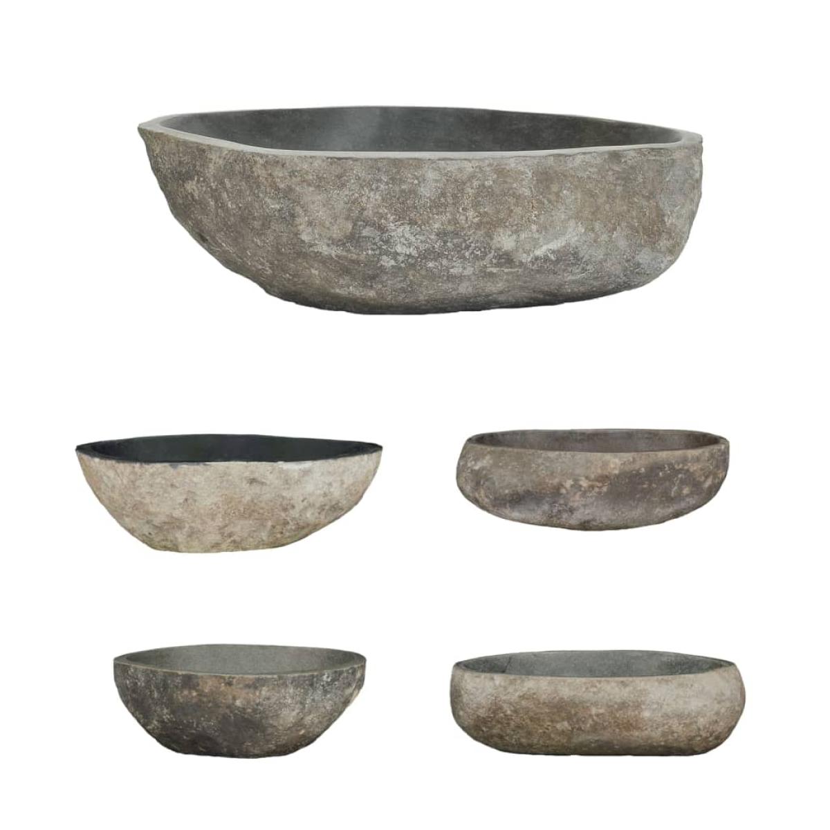 Lavabo de piedra de río ovalada 45-53 cm