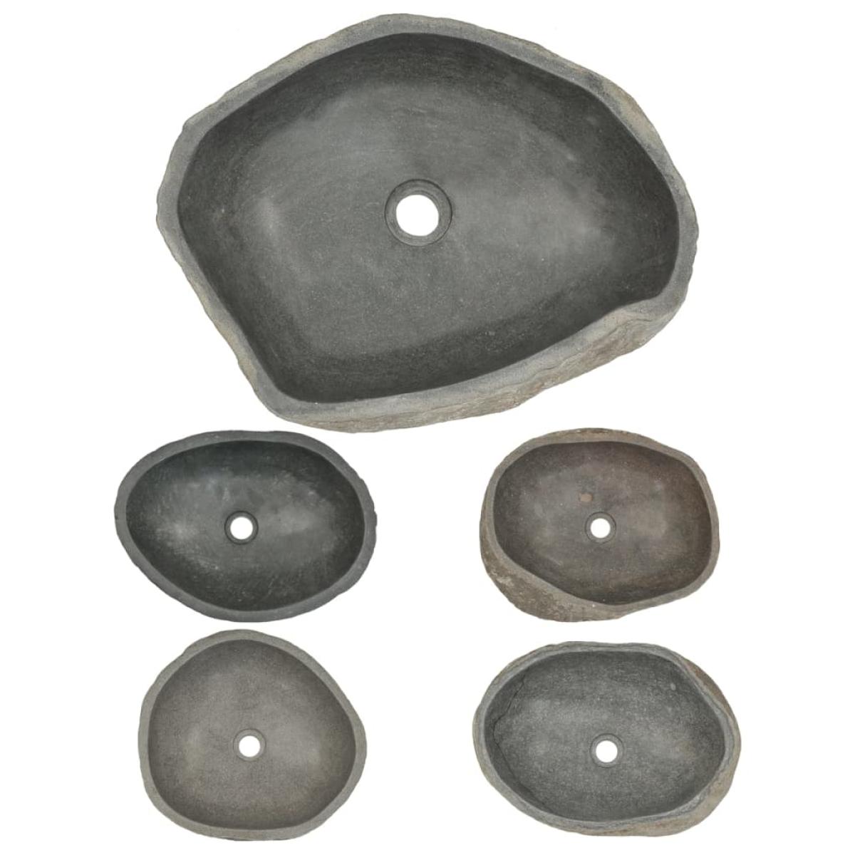 Lavabo de piedra de río ovalada 45-53 cm