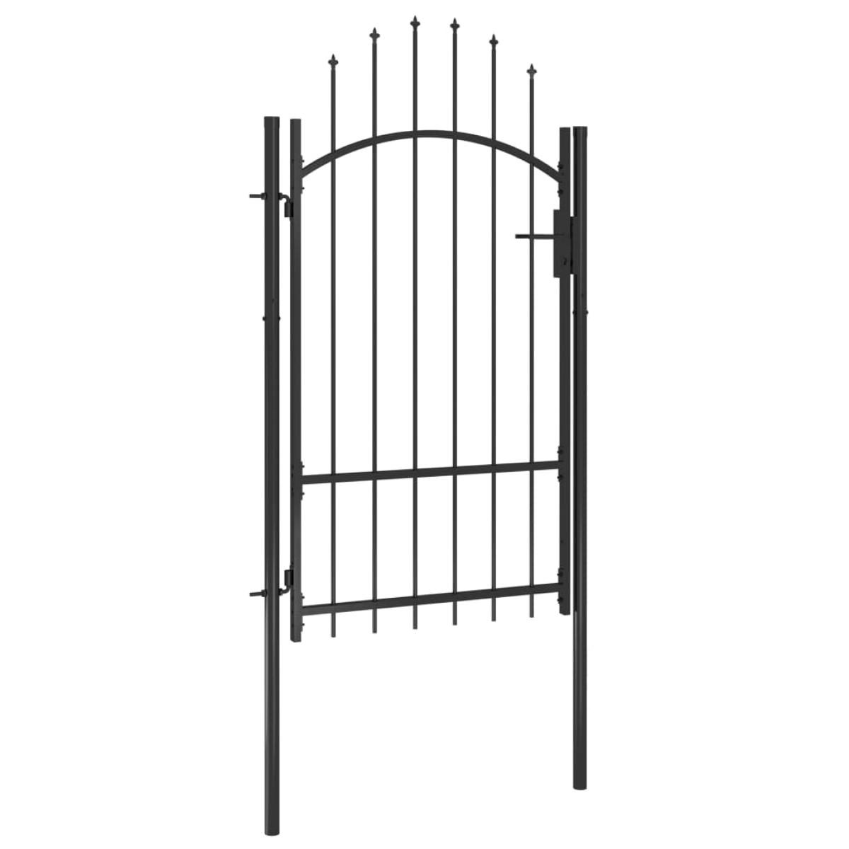 Puerta de jardín de acero negro 1x2,2 m