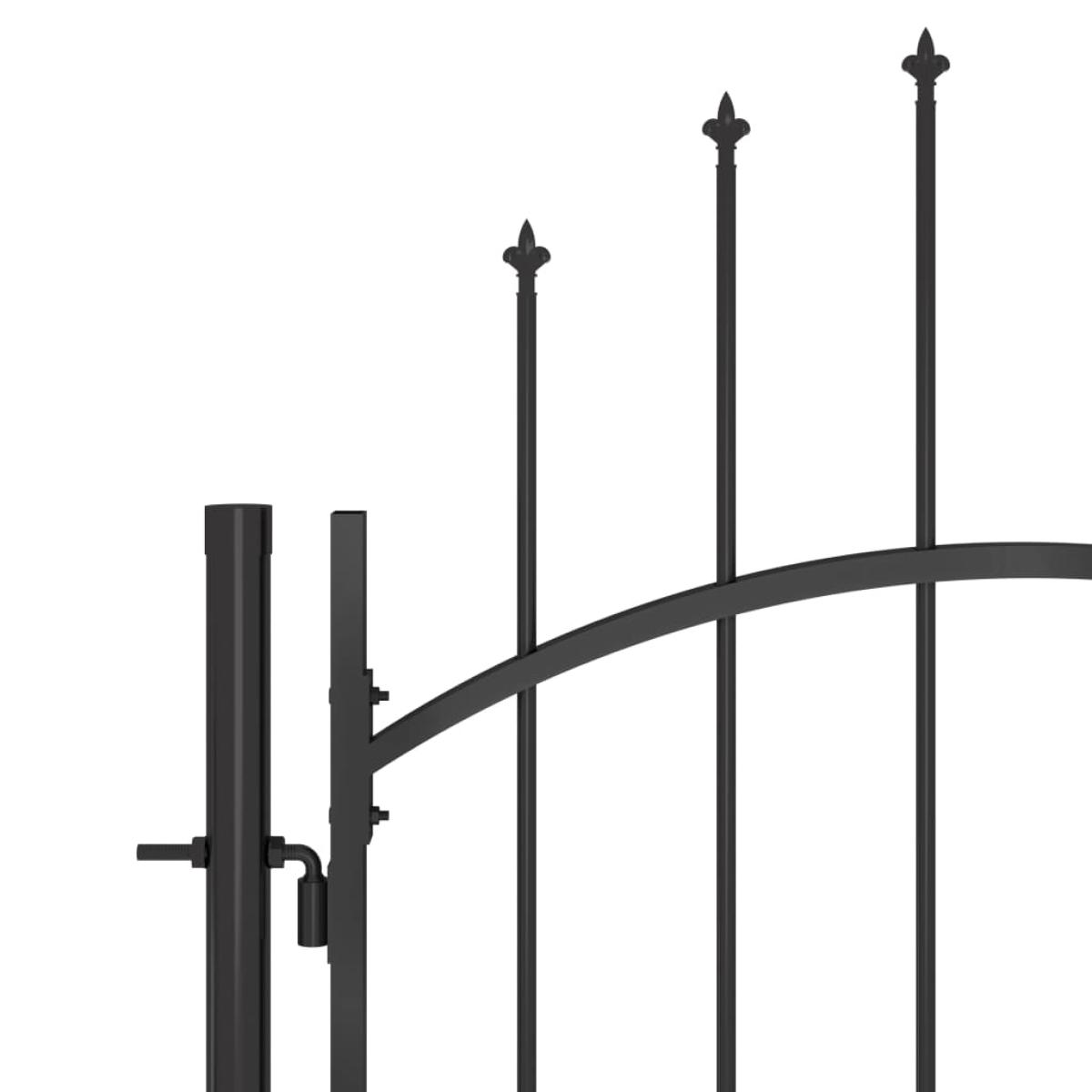 Puerta de jardín de acero negro 1x2,2 m