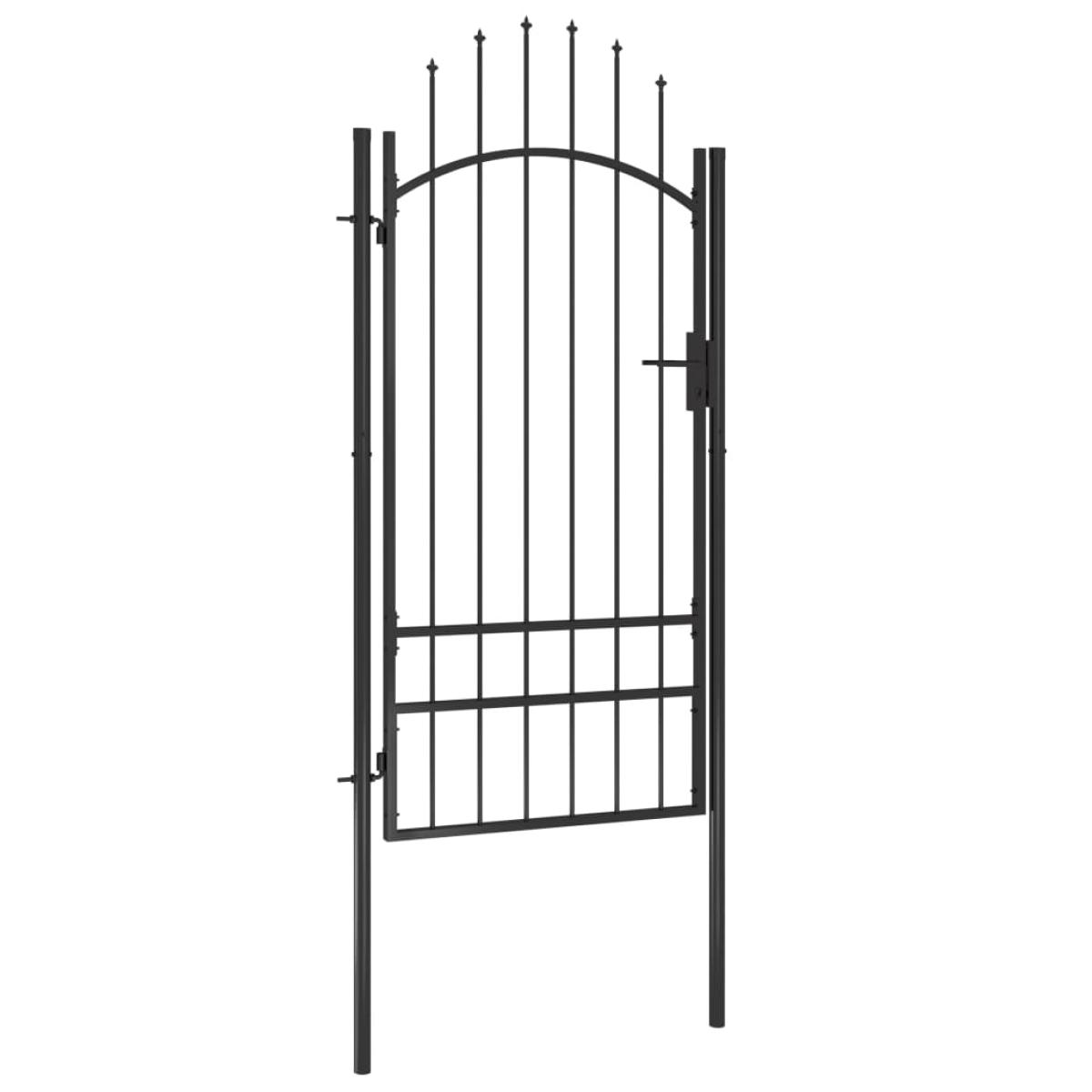 Puerta de jardín de acero negro 1x2,5 m