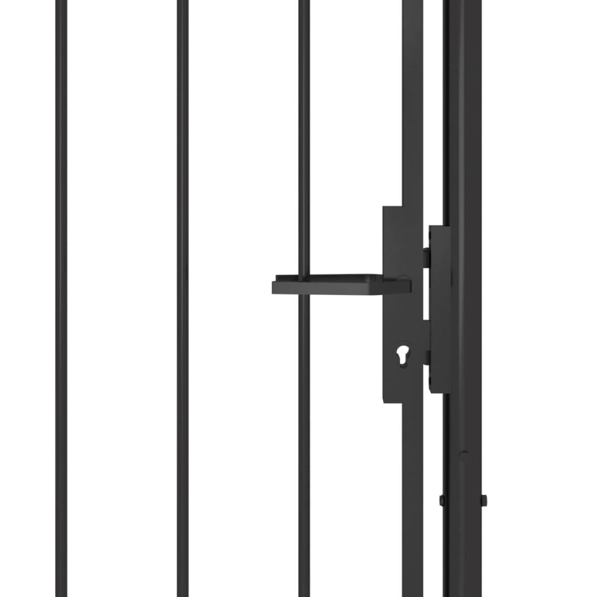 Puerta de jardín de acero negro 1x2,5 m