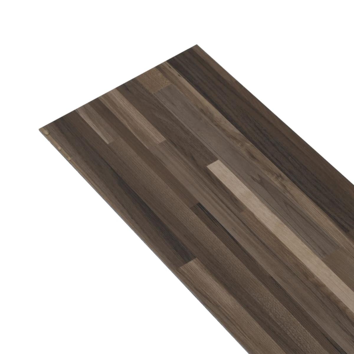 Lamas para suelo de PVC autoadhesivas marrón a rayas 5,02m² 2mm