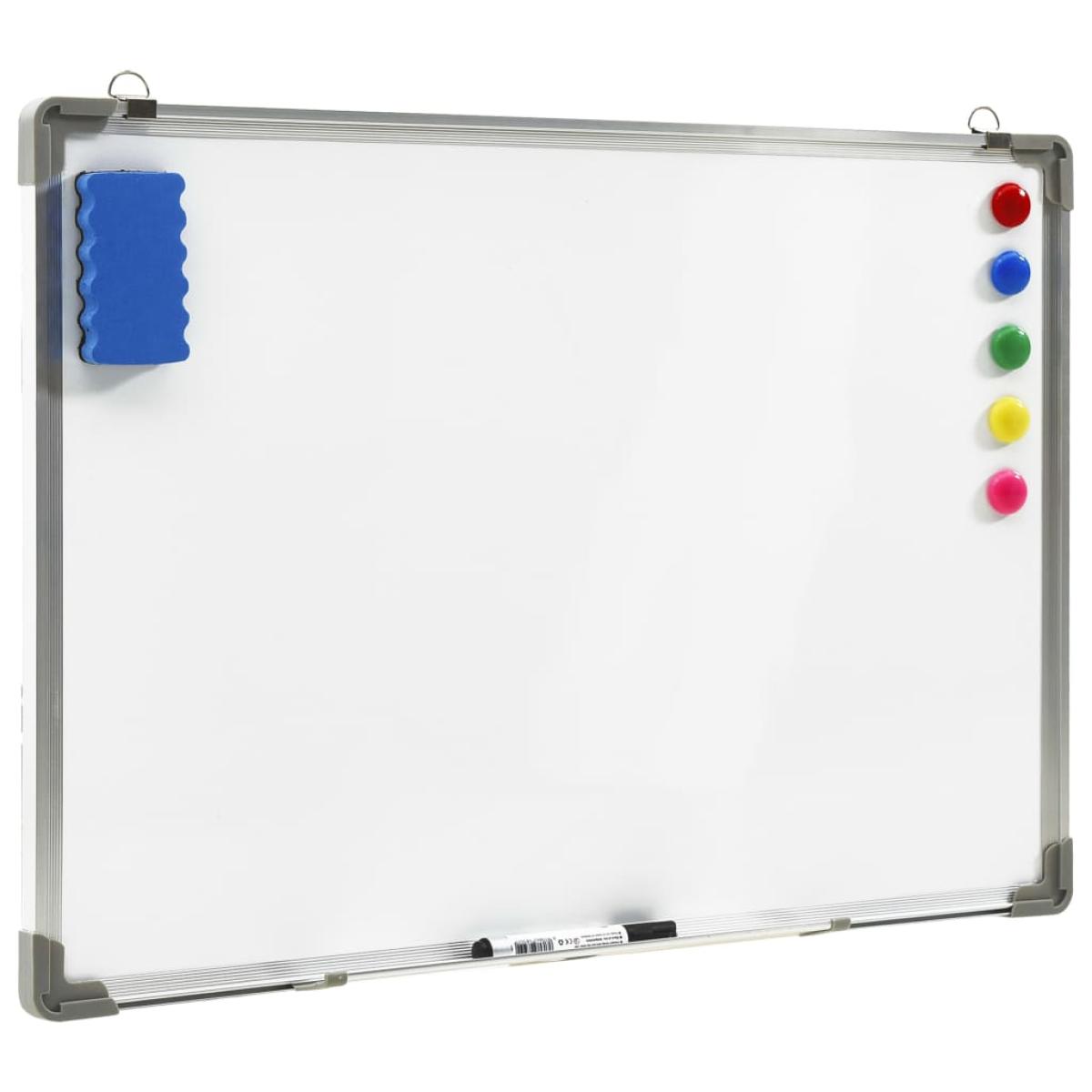 Pizarra magnética de borrado en seco acero blanco 70x50 cm