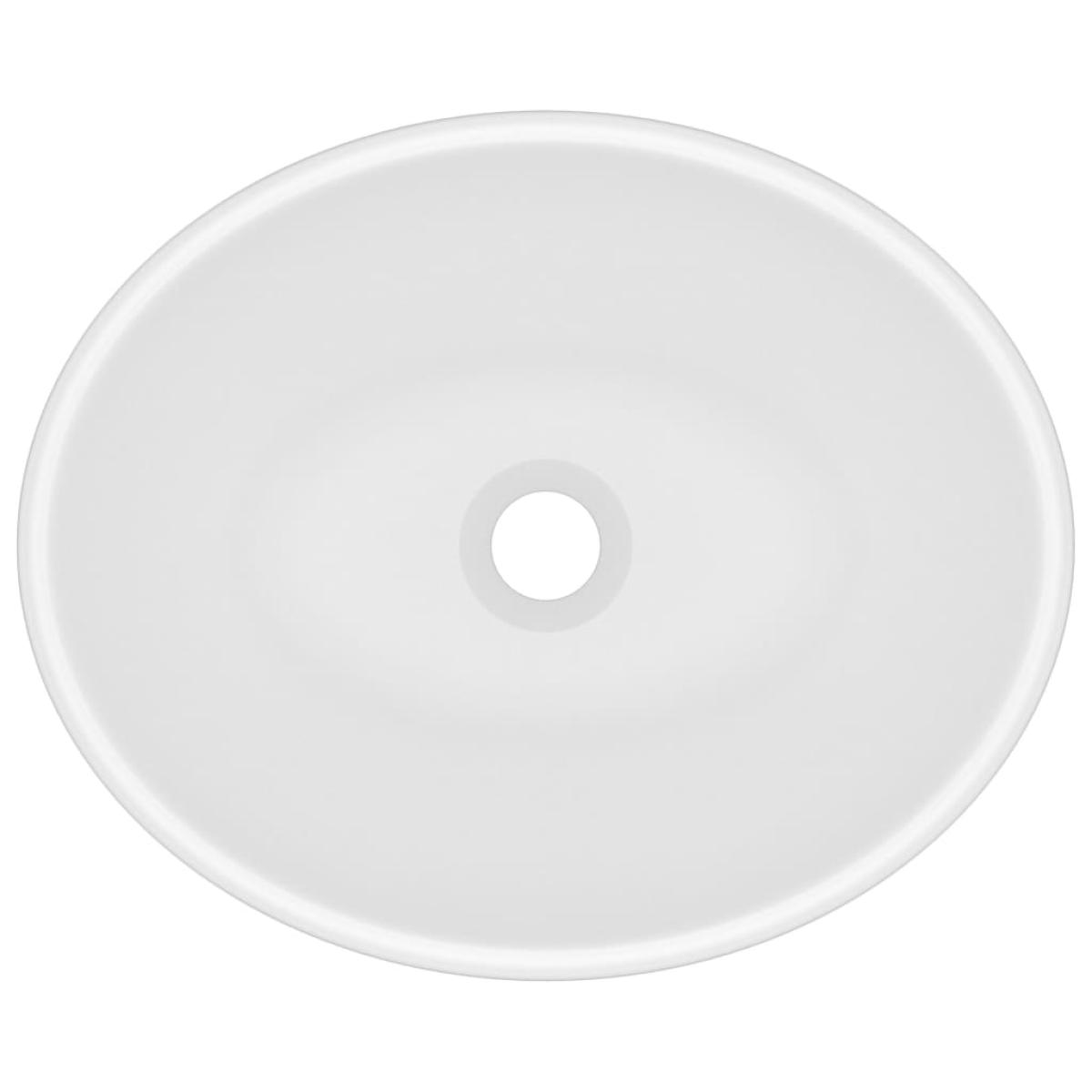 Lavabo de lujo ovalado cerámica blanco mate 40x33 cm 