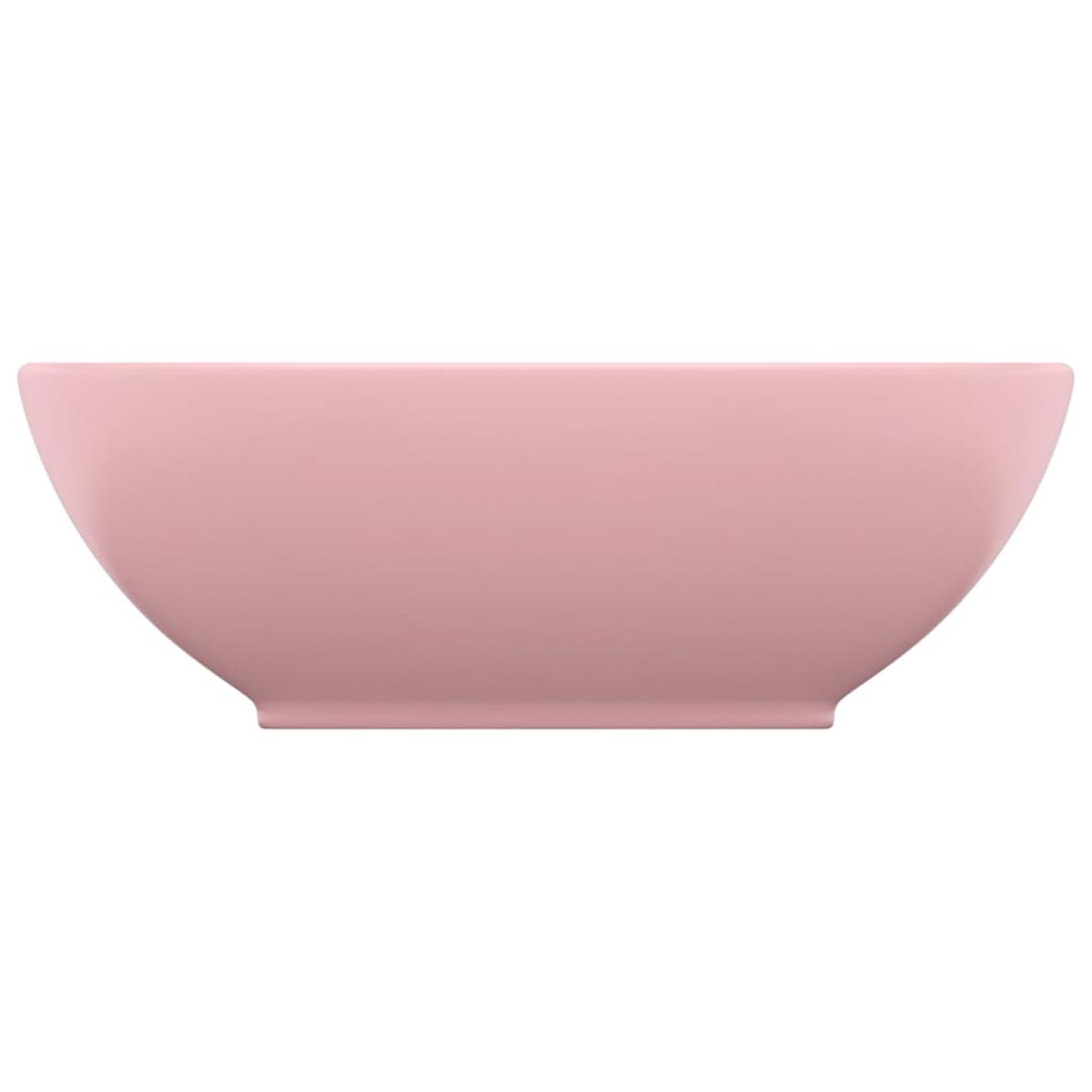 Lavabo de lujo ovalado cerámica rosa mate 40x33 cm 