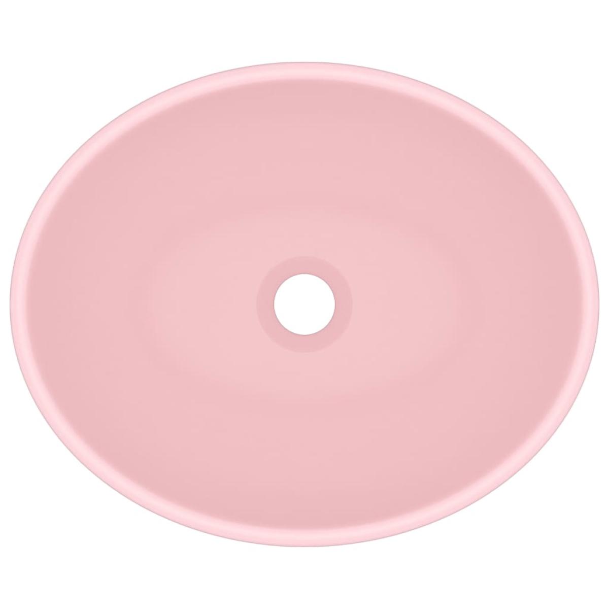 Lavabo de lujo ovalado cerámica rosa mate 40x33 cm 