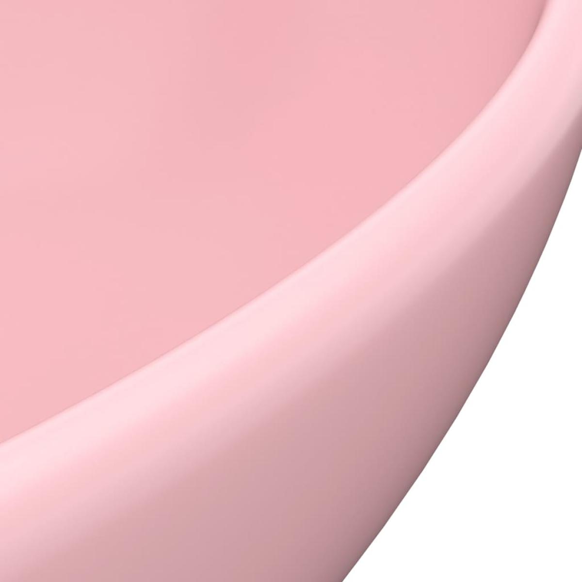 Lavabo de lujo ovalado cerámica rosa mate 40x33 cm 