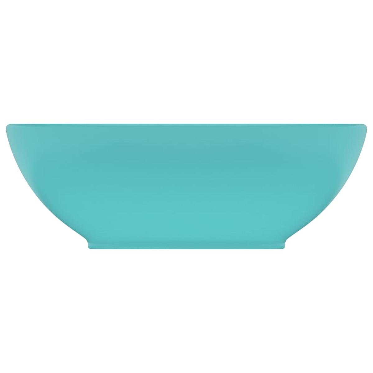 Lavabo de lujo ovalado cerámica verde claro mate 40x33 cm 