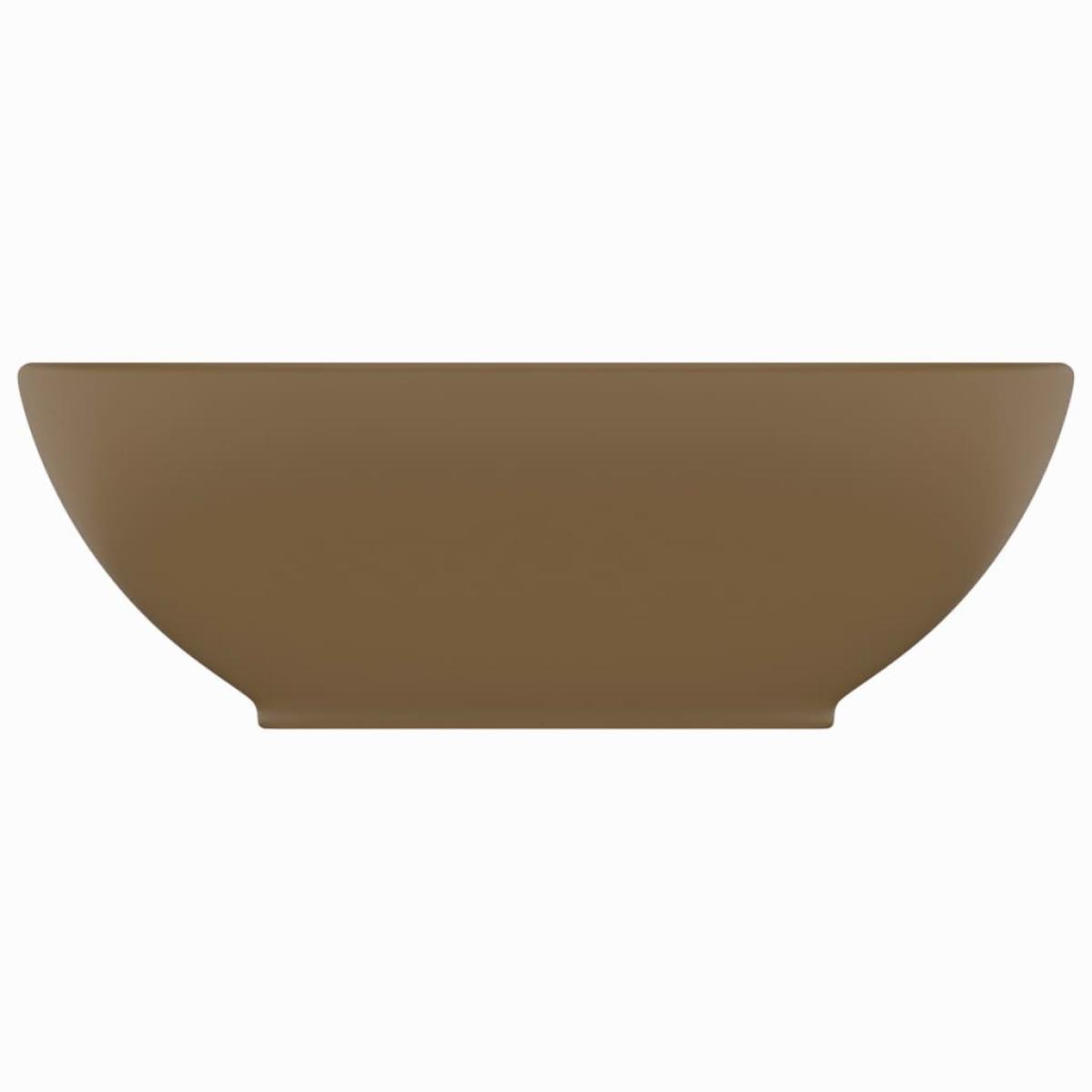 Lavabo de lujo ovalado cerámica crema mate 40x33 cm 