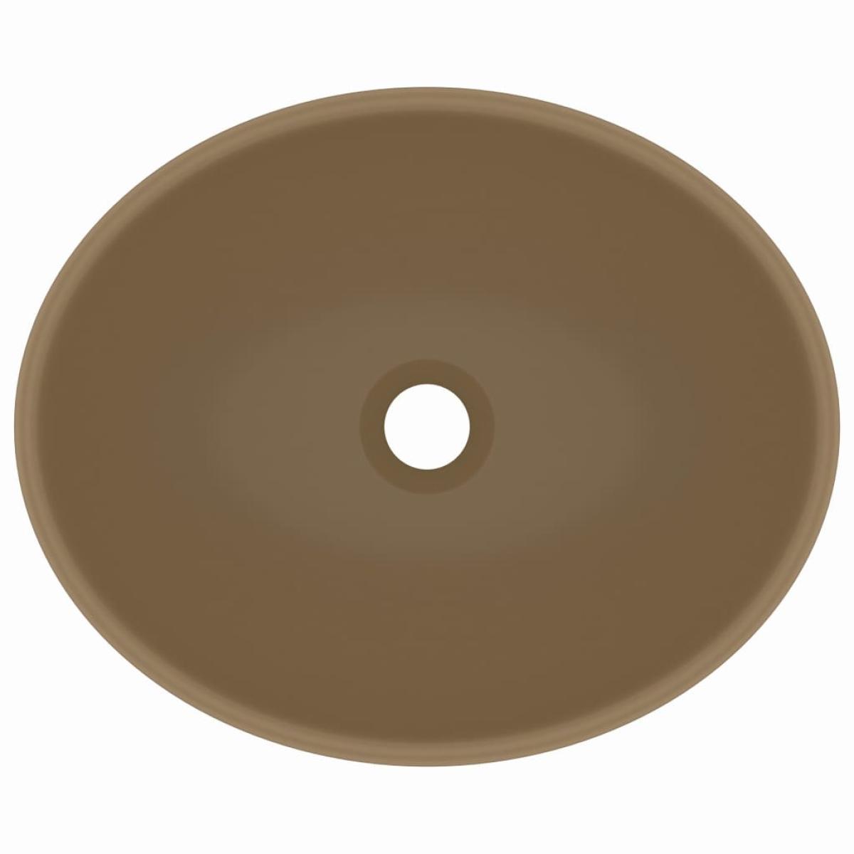 Lavabo de lujo ovalado cerámica crema mate 40x33 cm 