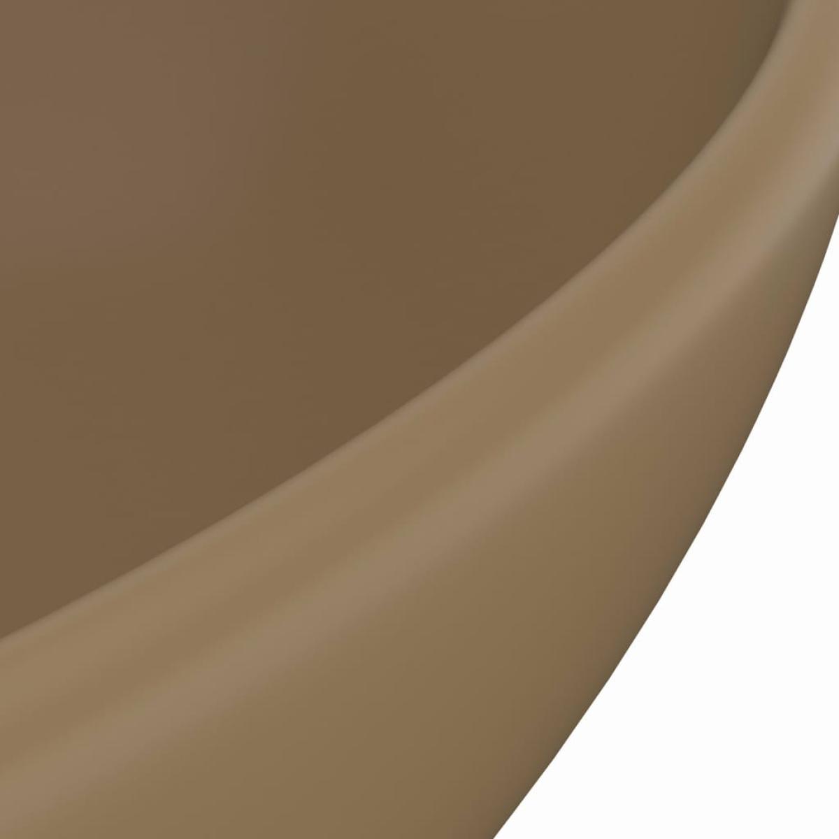 Lavabo de lujo ovalado cerámica crema mate 40x33 cm 