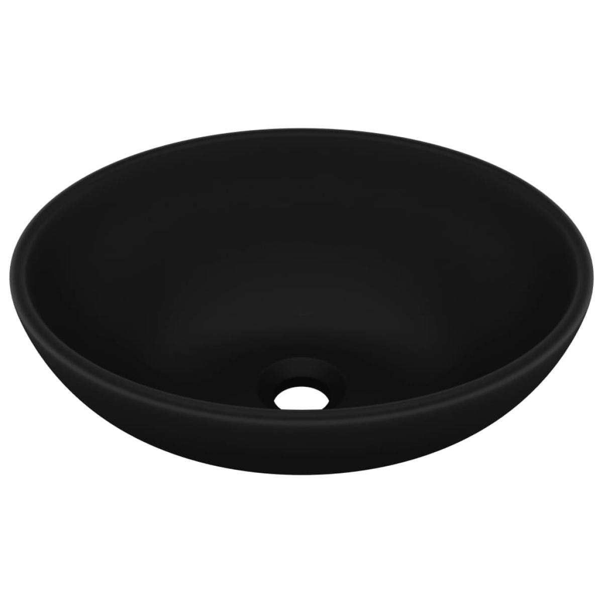 Lavabo de lujo ovalado cerámica negro mate 40x33 cm