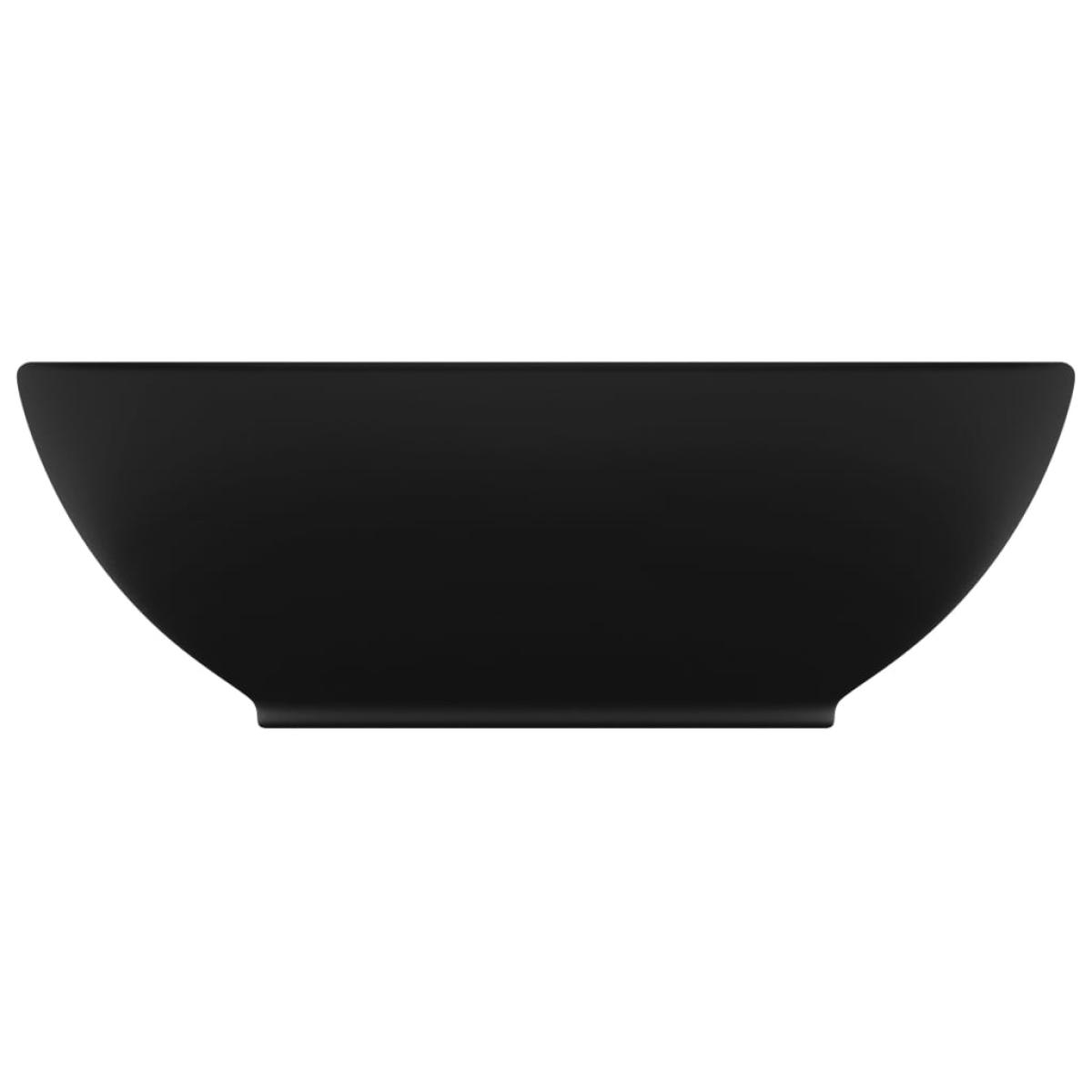 Lavabo de lujo ovalado cerámica negro mate 40x33 cm