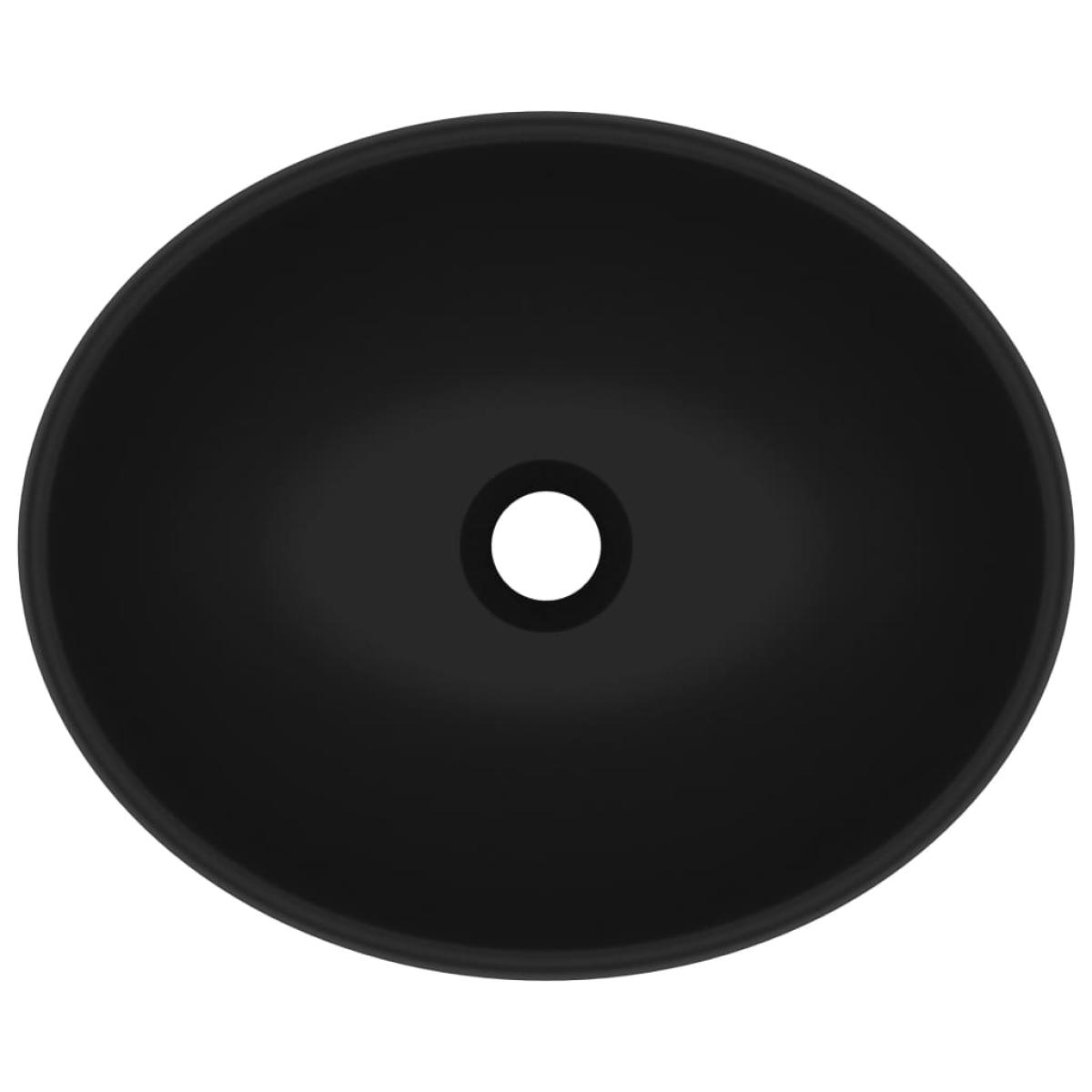Lavabo de lujo ovalado cerámica negro mate 40x33 cm
